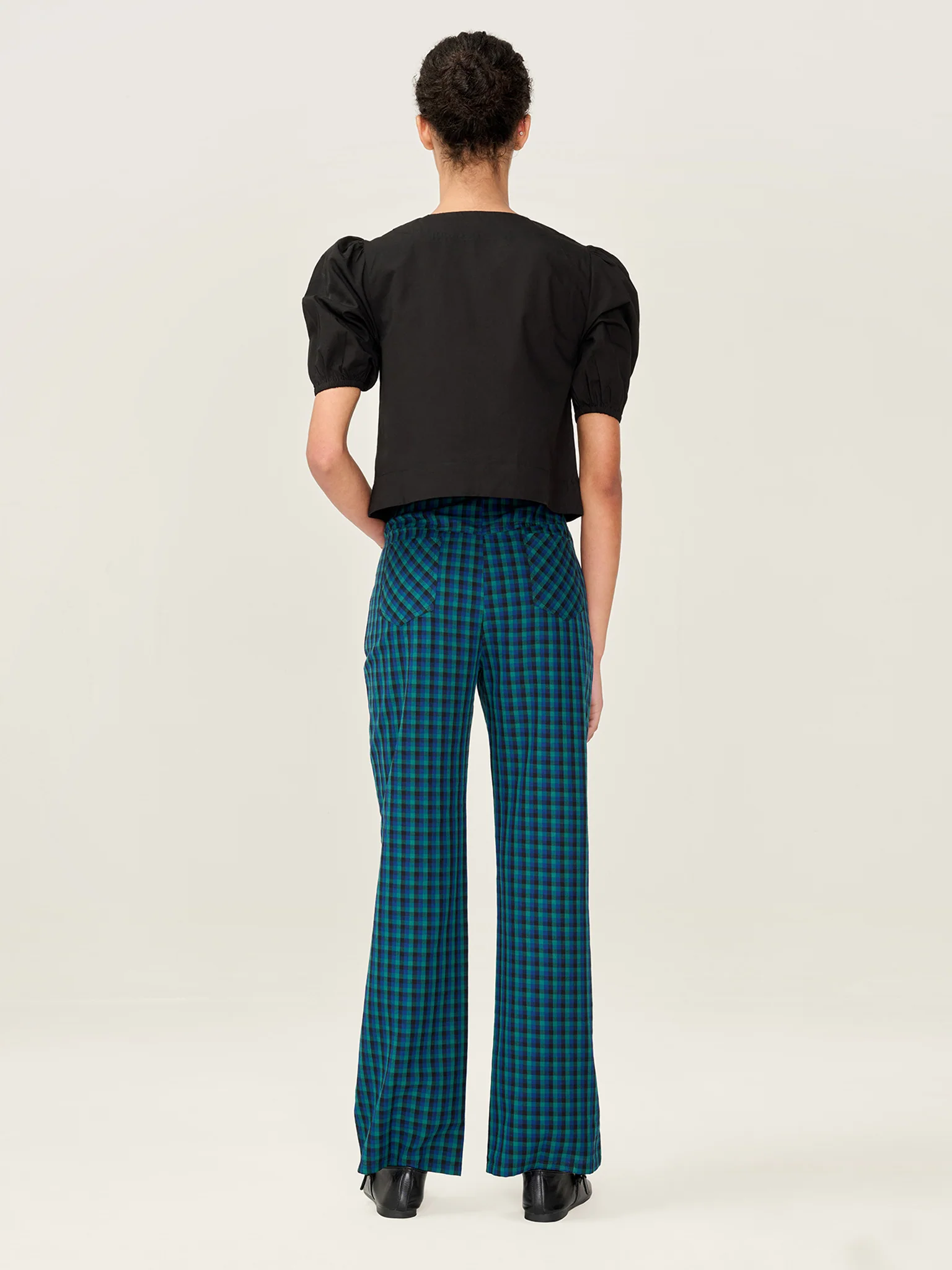 Elodie Trouser in Blue Check - Image 3