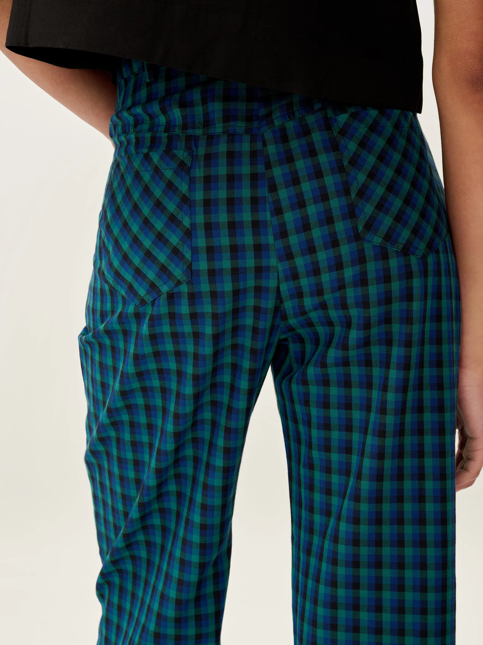 Elodie Trouser in Blue Check - Image 4