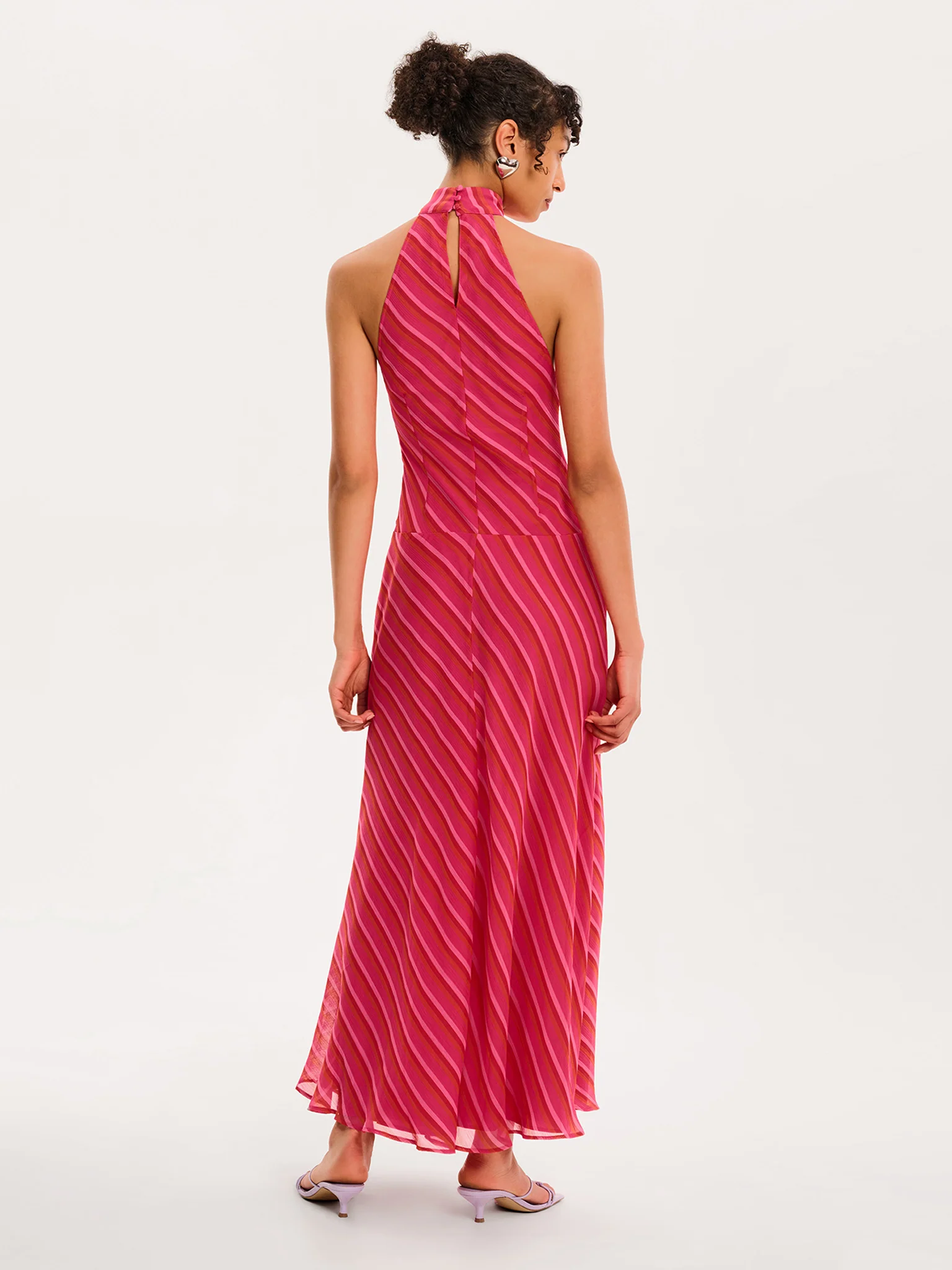 Elsie Striped Dress in Pink and Orange - Image 2
