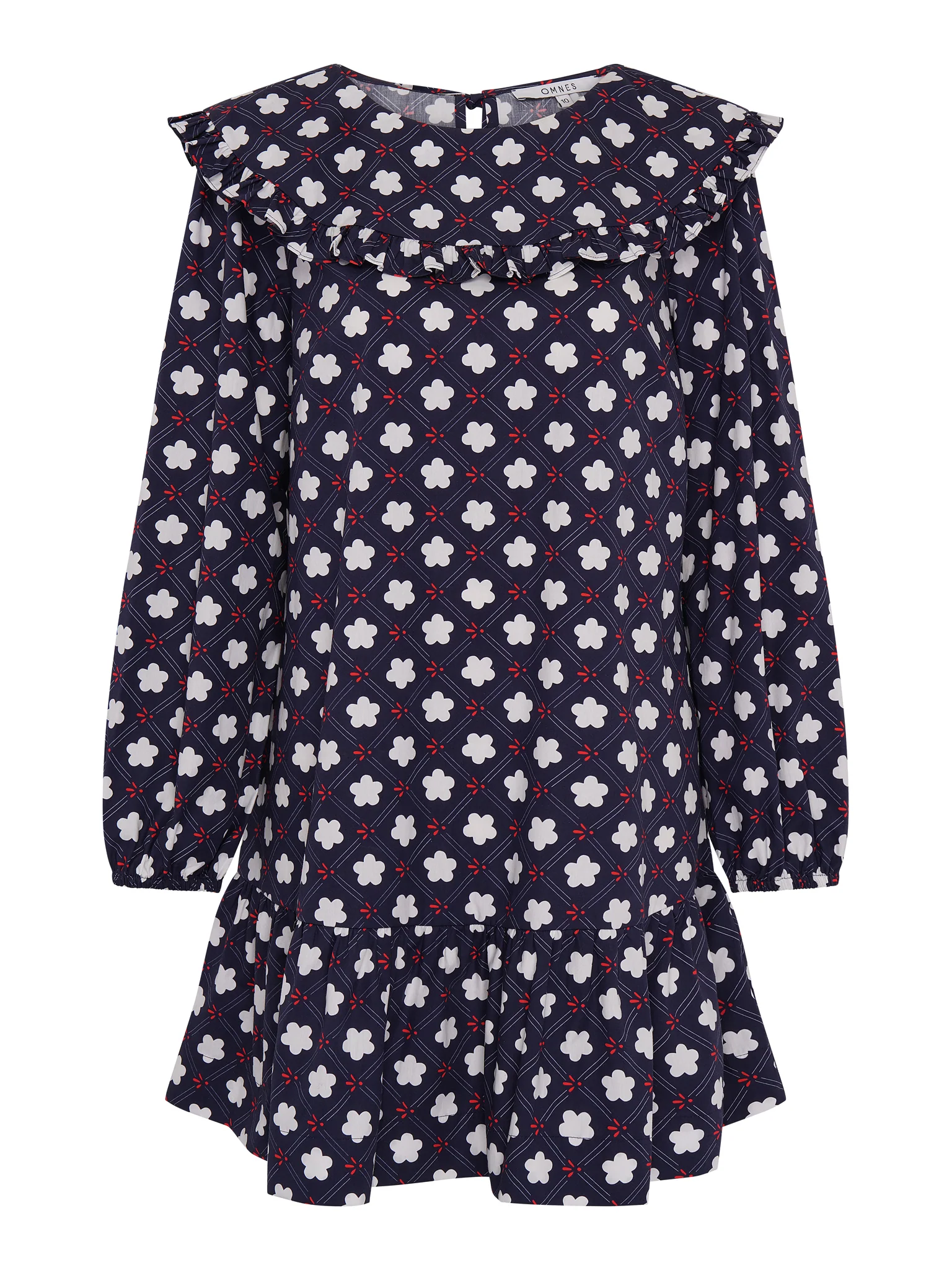 Emili Mini Dress in Navy Print - Image 5