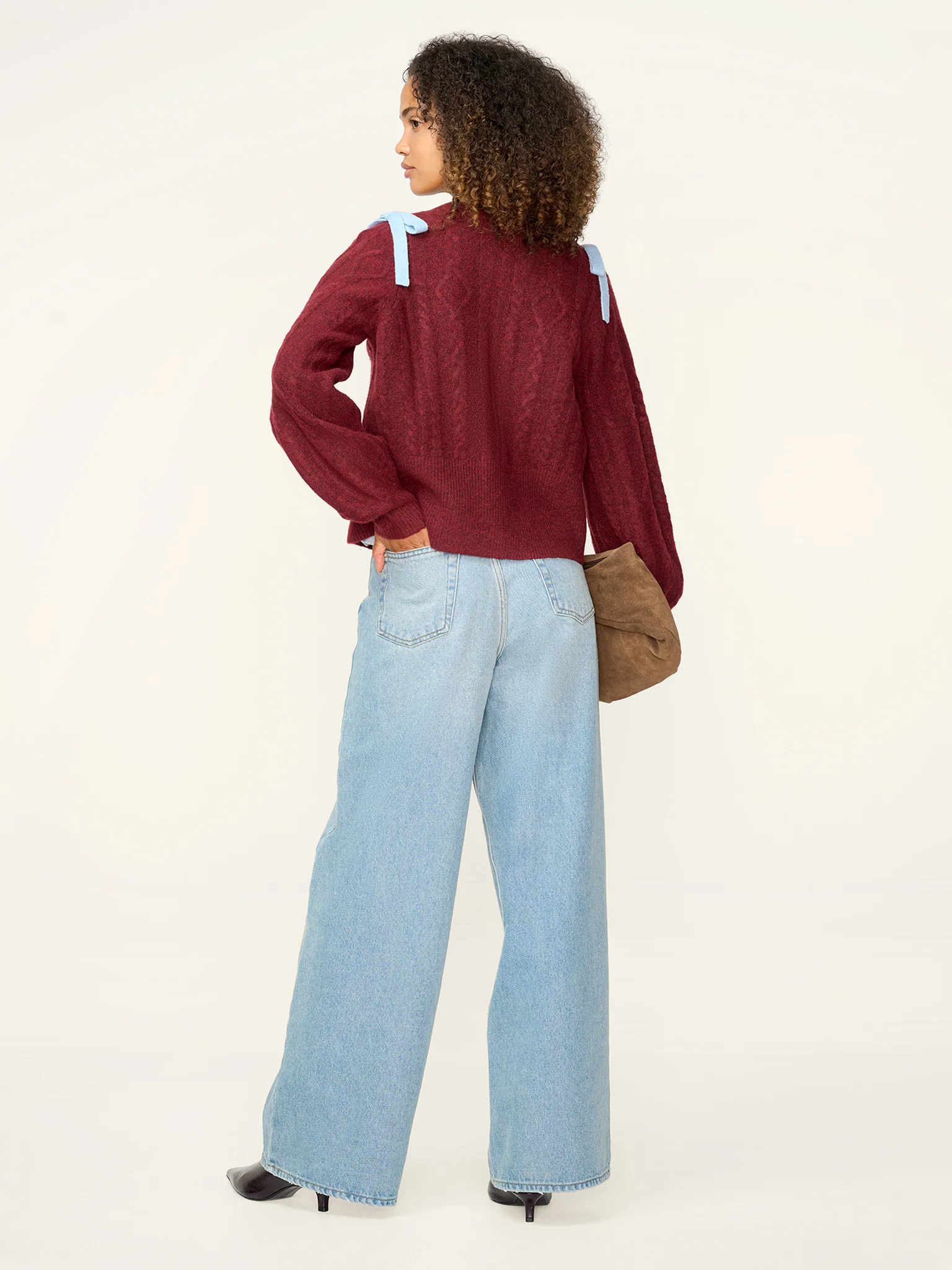 Eugina Cardigan in Merlot - Image 3