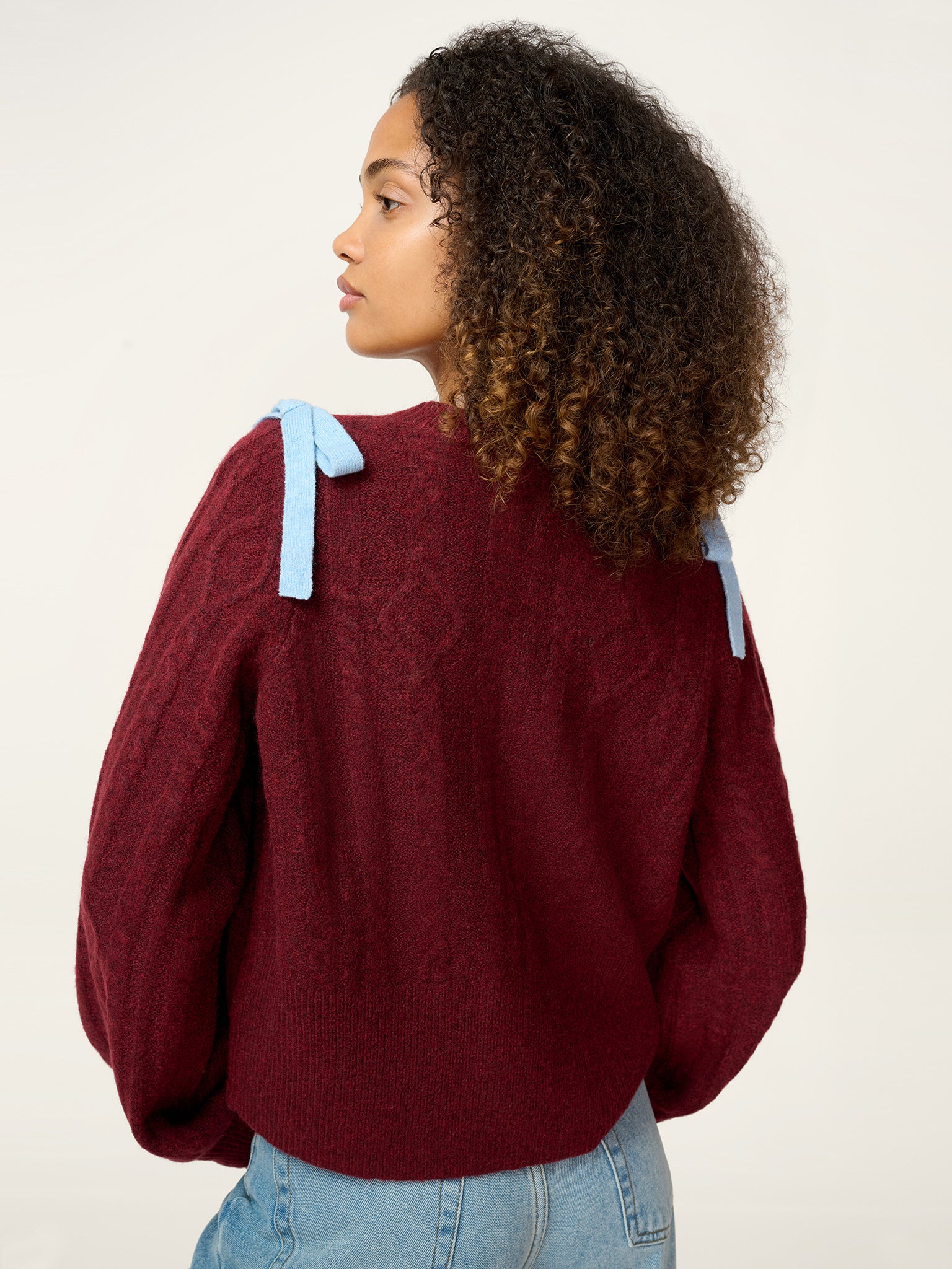 Eugina Cardigan in Merlot - Image 6