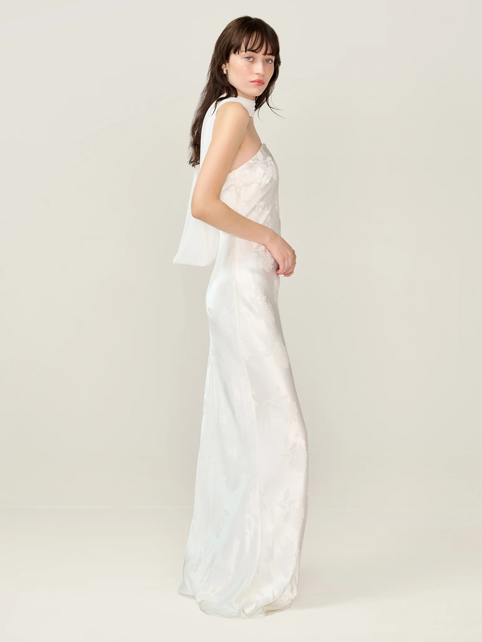 Faith Jacquard Dress in Ivory - Image 3