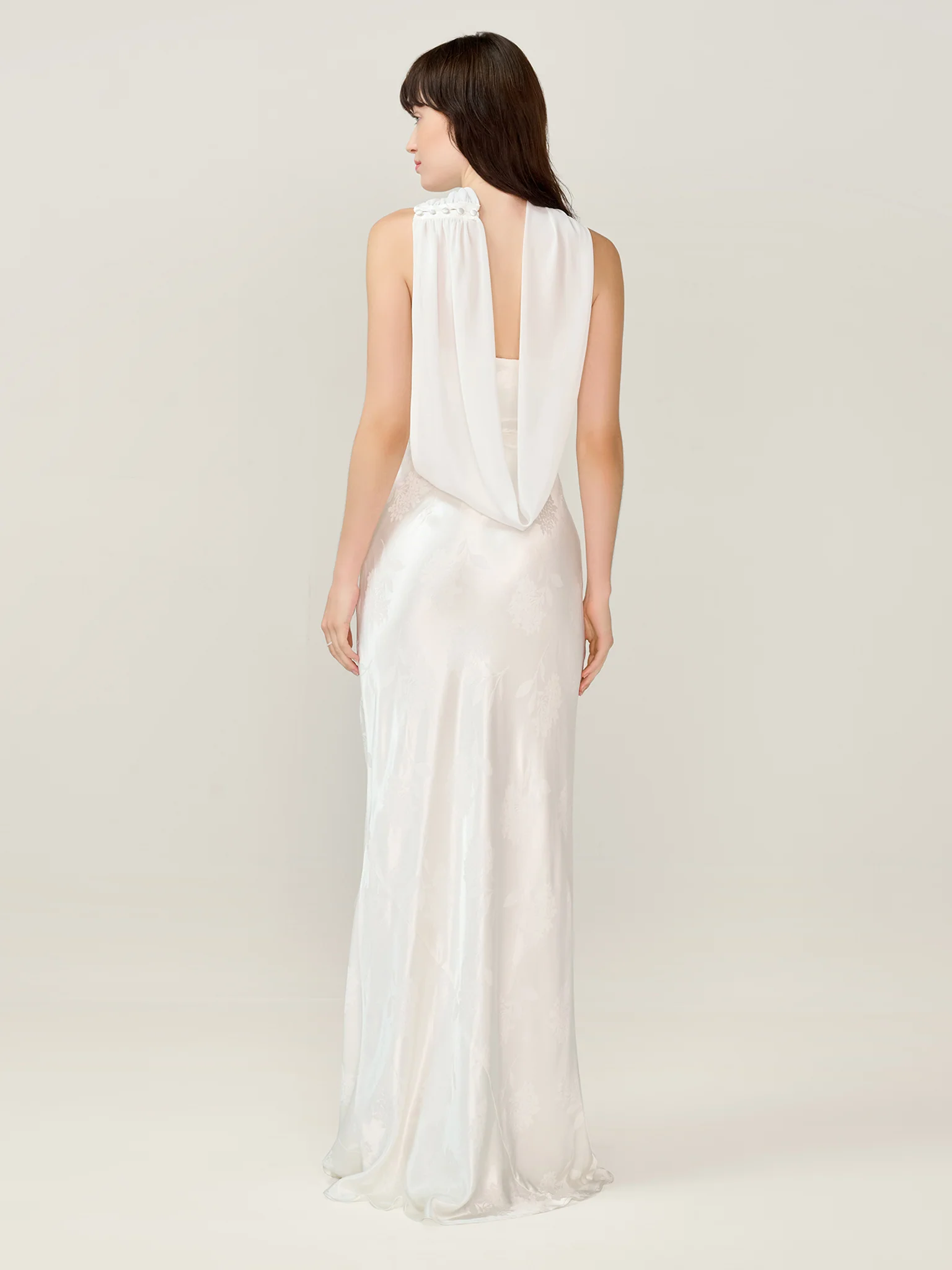 Faith Jacquard Dress in Ivory - Image 5