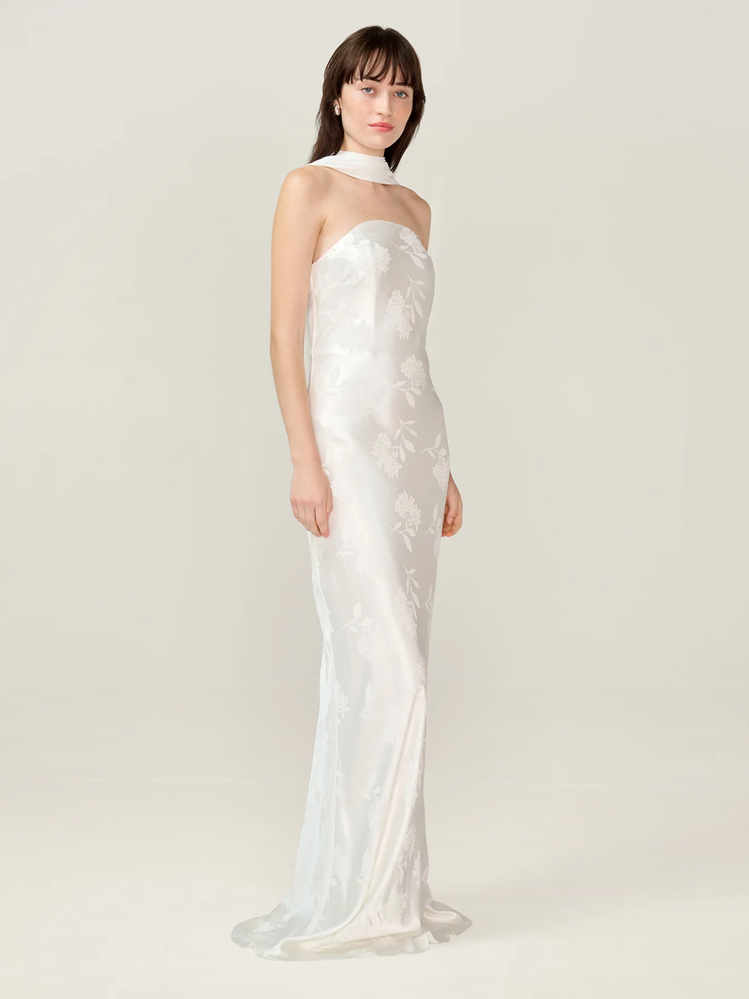 Faith Jacquard Dress in Ivory - Image 7