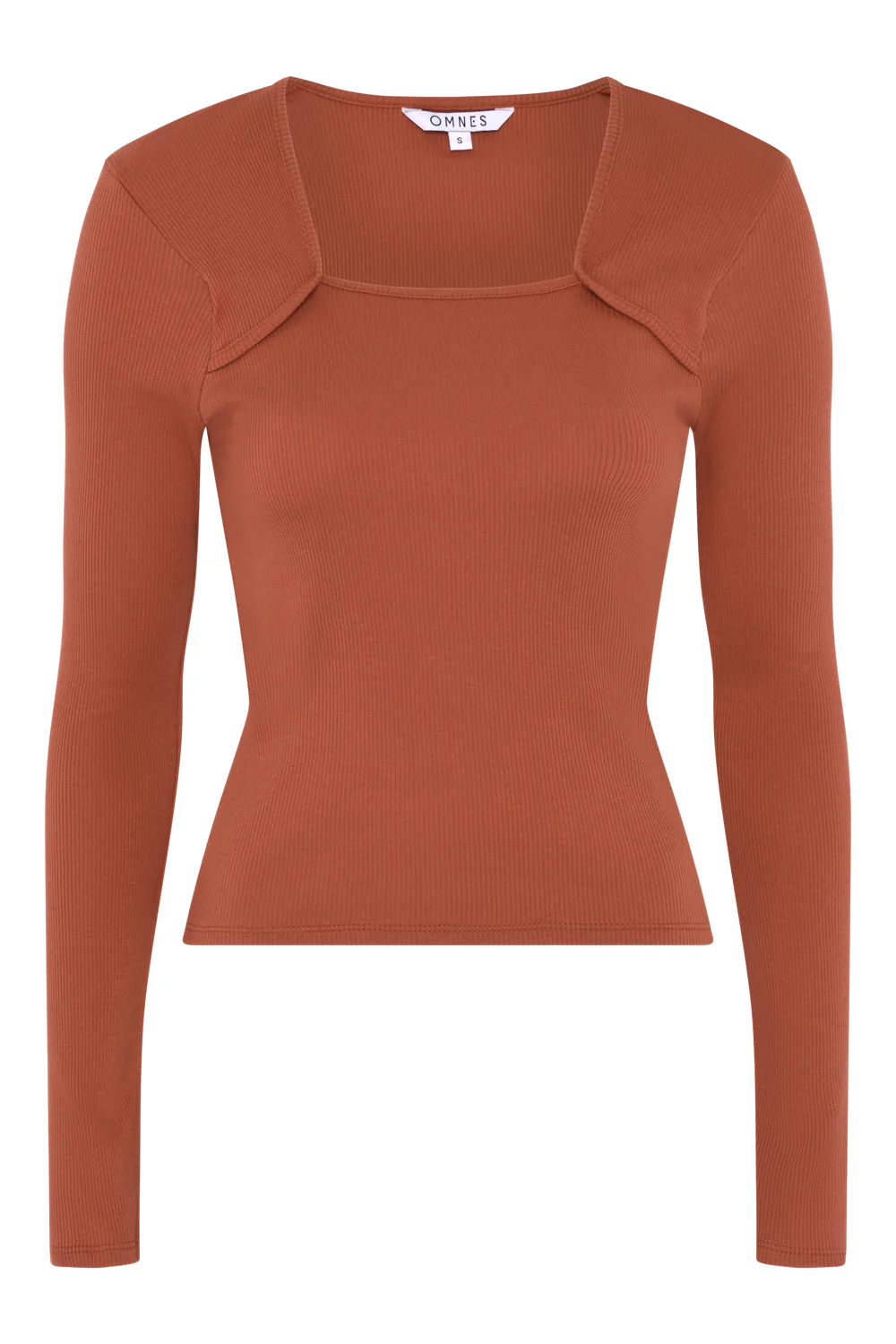 Fearne Square Neck Jersey Top in Brick Orange - Image 5