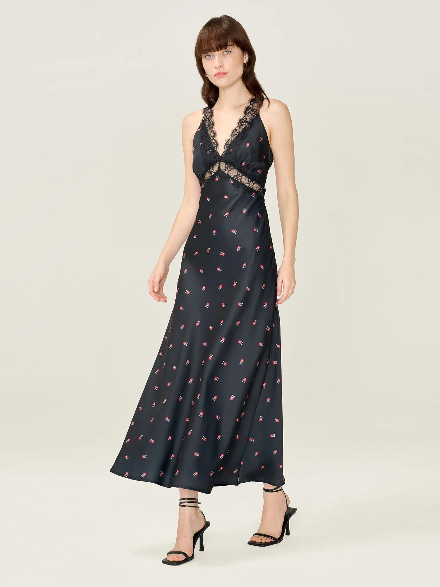 Aurelia Floral Dress in Black - Image 2