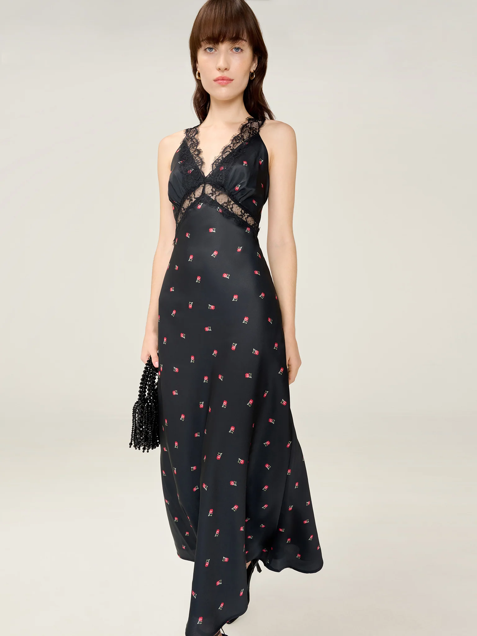 Aurelia Floral Dress in Black - Image 4
