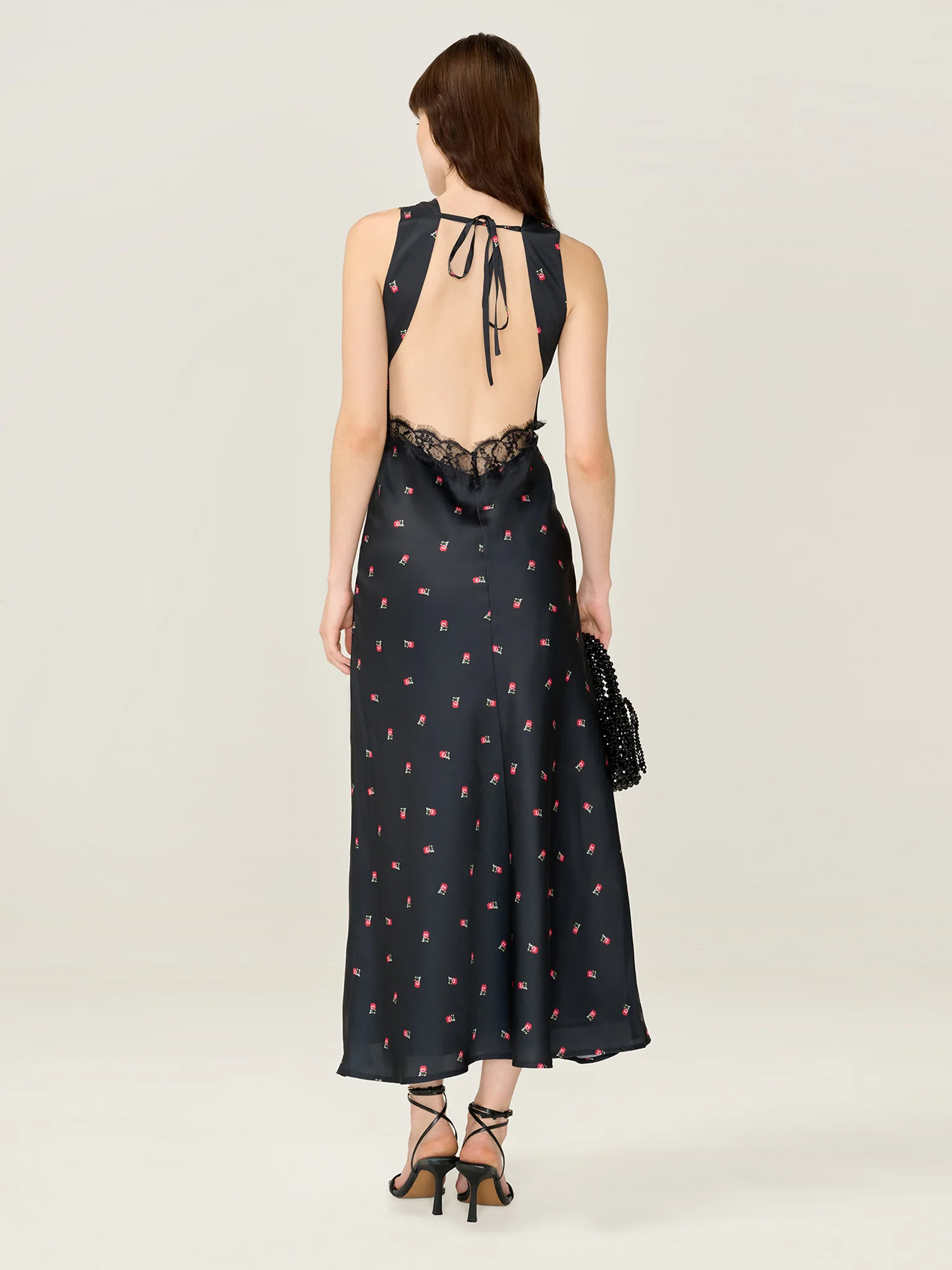 Aurelia Floral Dress in Black - Image 6