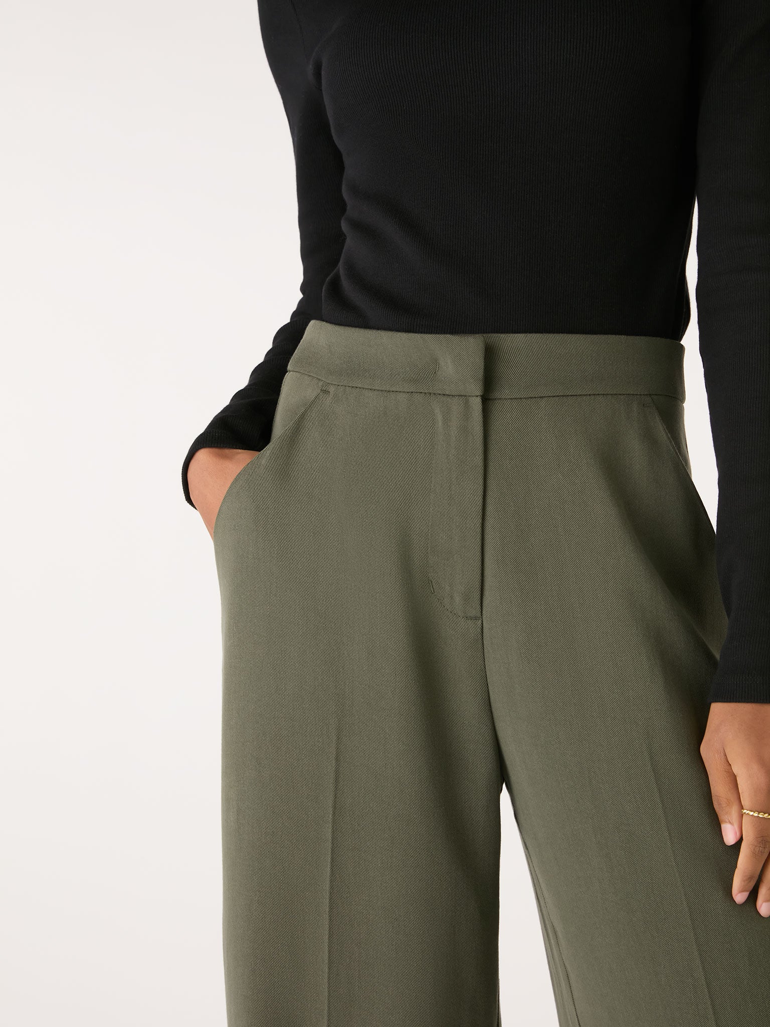 Fleet Flared Trouser in Khaki - Image 3