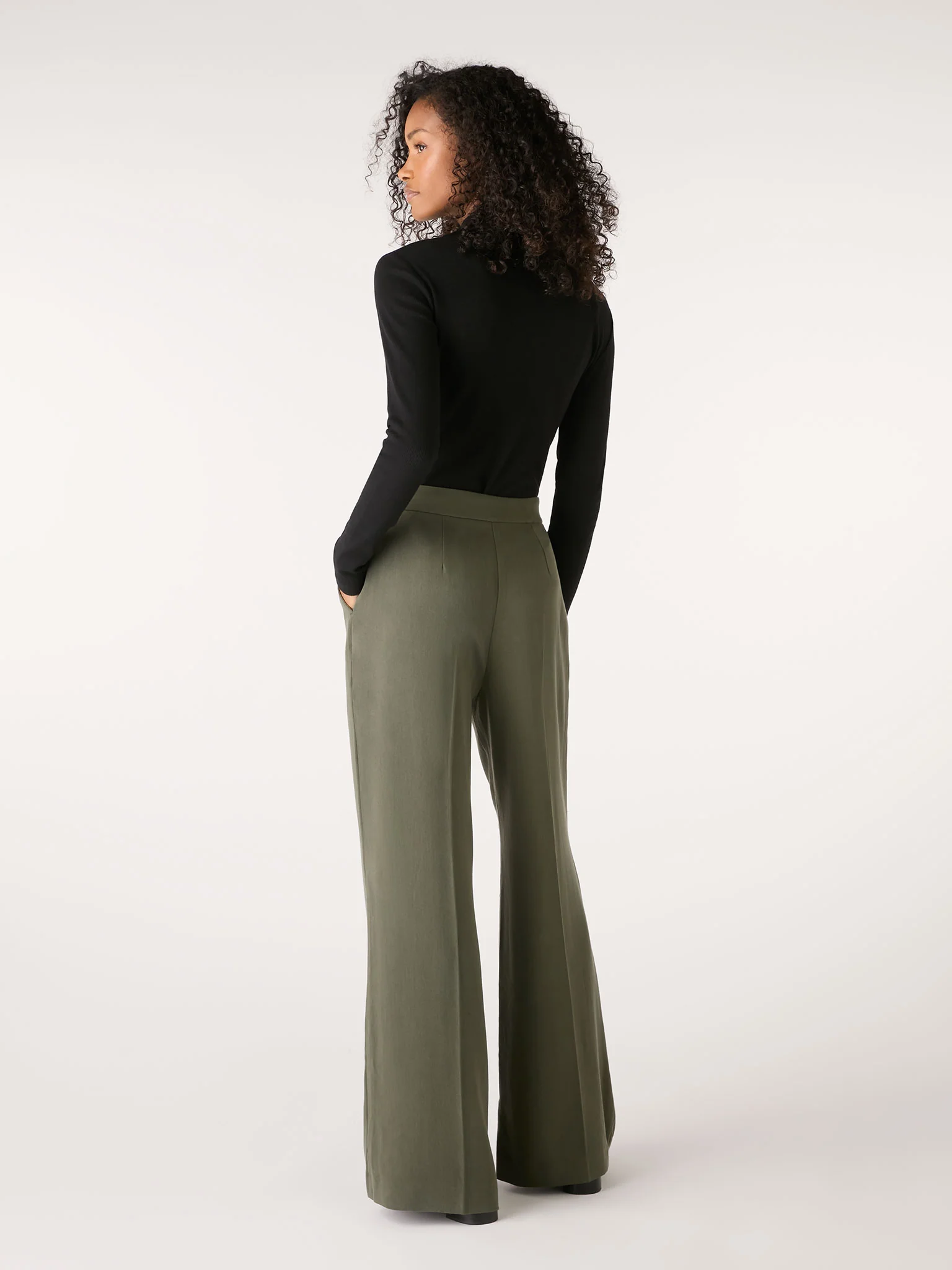 Fleet Flared Trouser in Khaki - Image 5