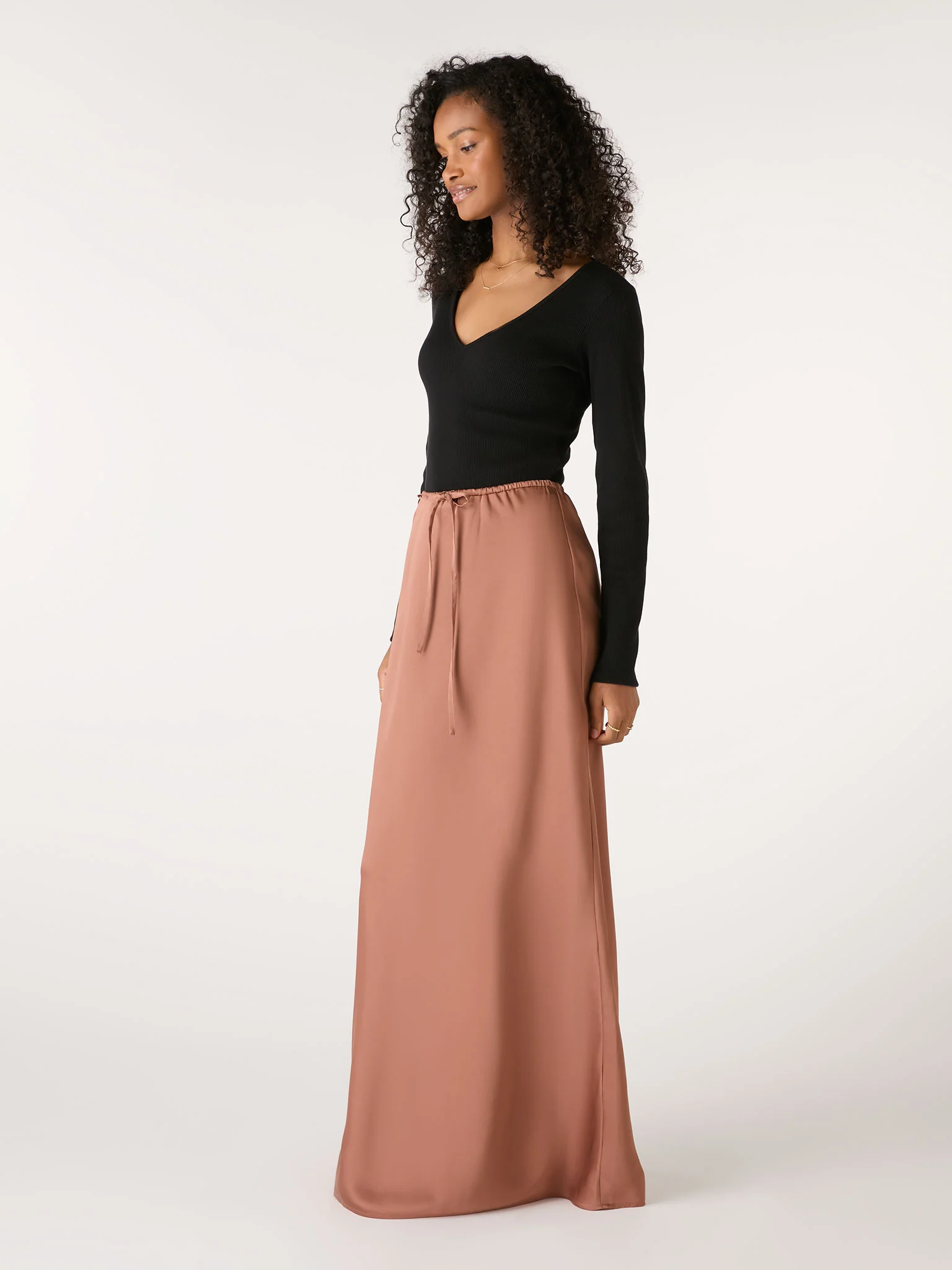Flora Puddle Maxi Skirt in Bronze - Image 3