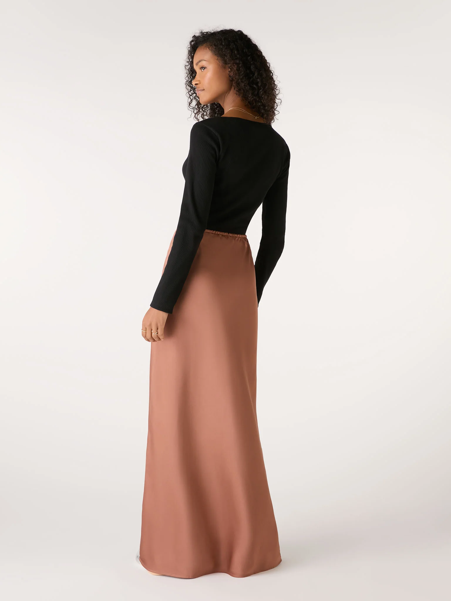 Flora Puddle Maxi Skirt in Bronze - Image 4