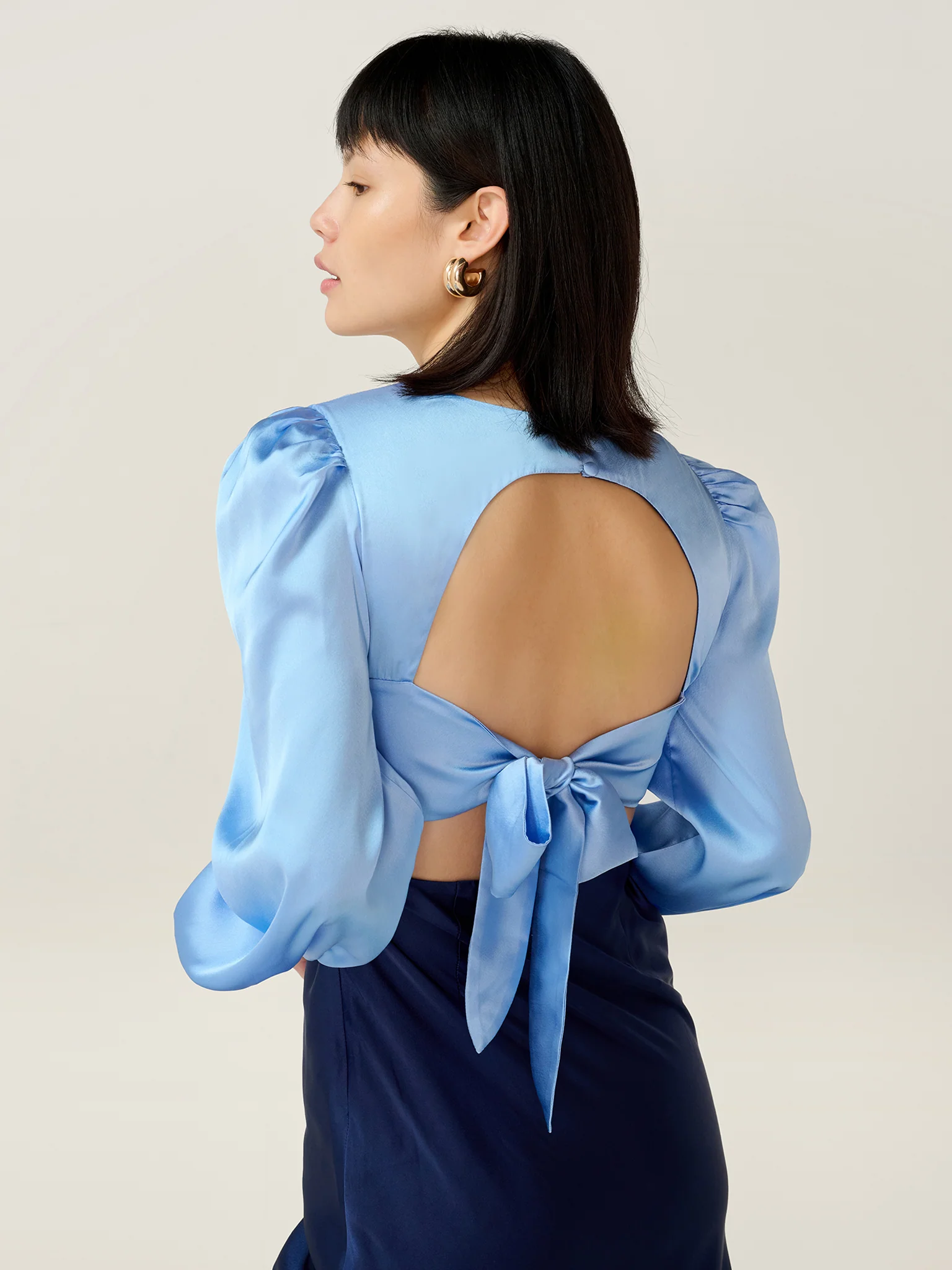 Francoise Dress in Blue and Navy - Image 3