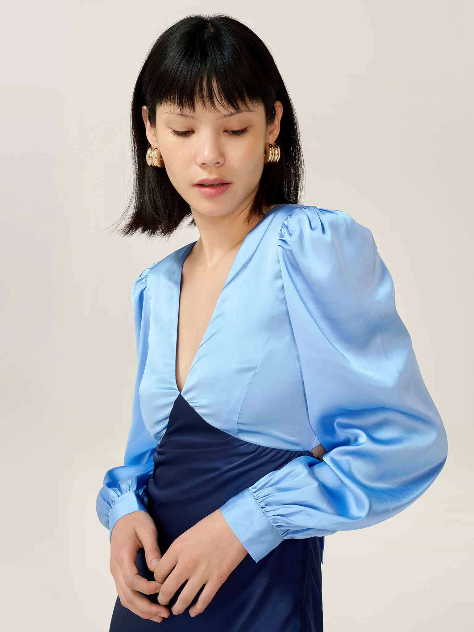 Francoise Dress in Blue and Navy - Image 4