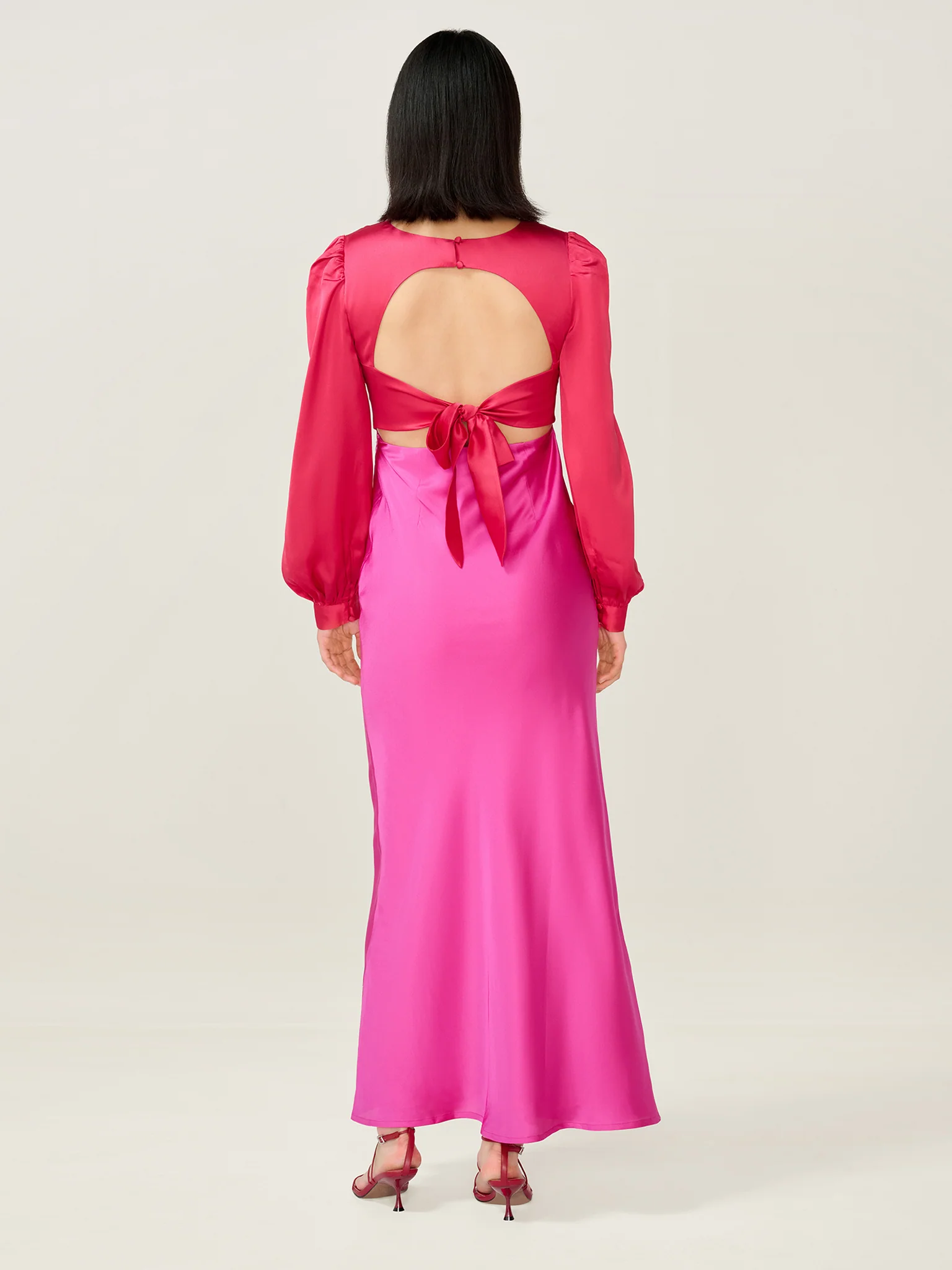 Francoise Dress in Red and Pink - Image 3