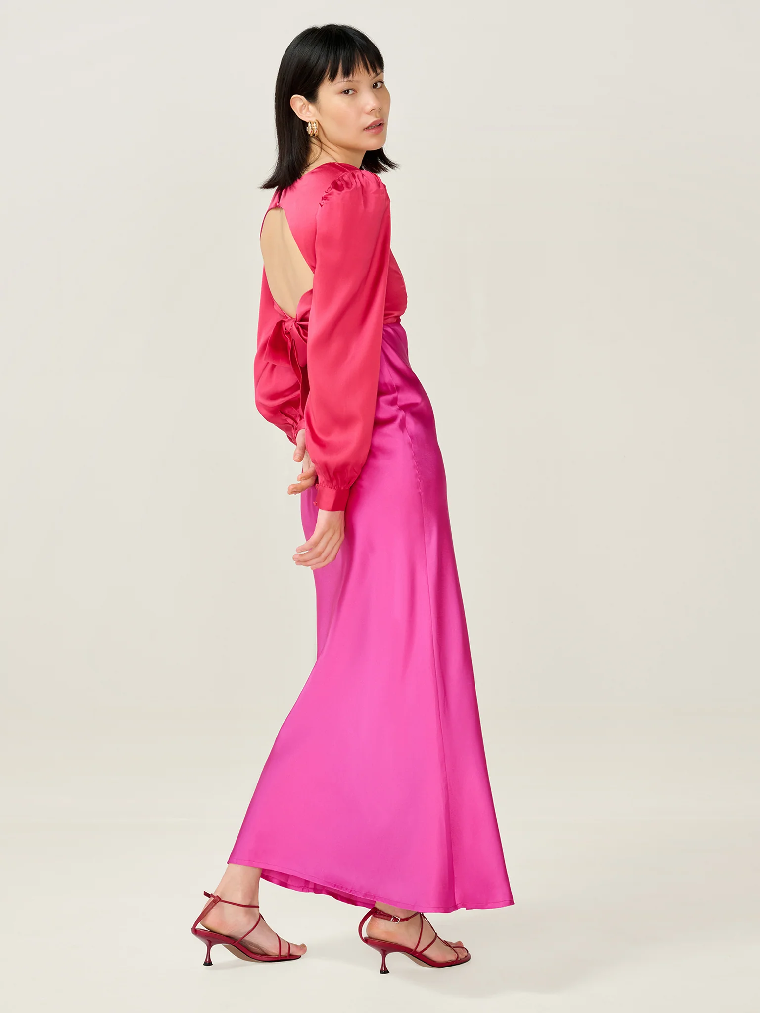 Francoise Dress in Red and Pink - Image 4