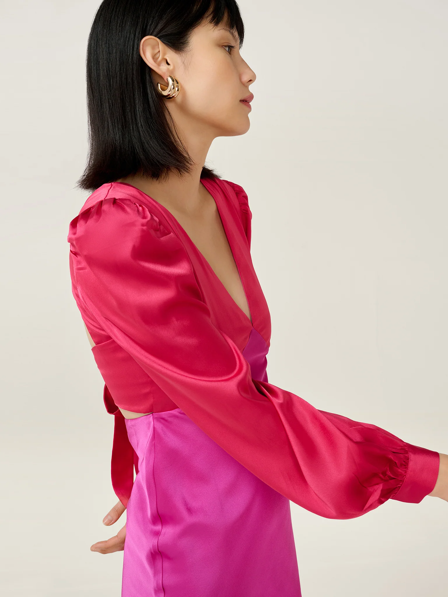 Francoise Dress in Red and Pink - Image 6