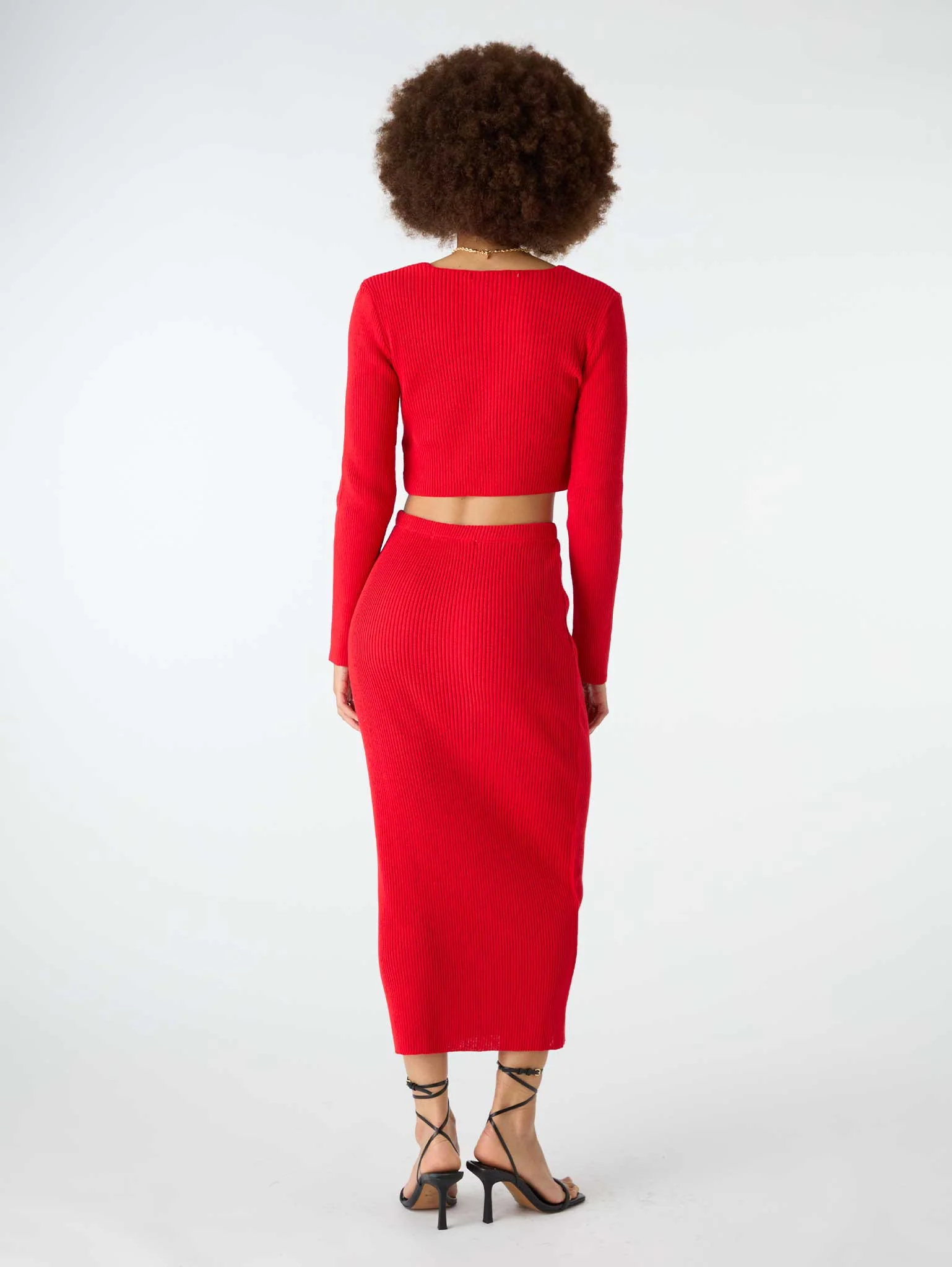 Franklin Midi Skirt in Red - Image 3
