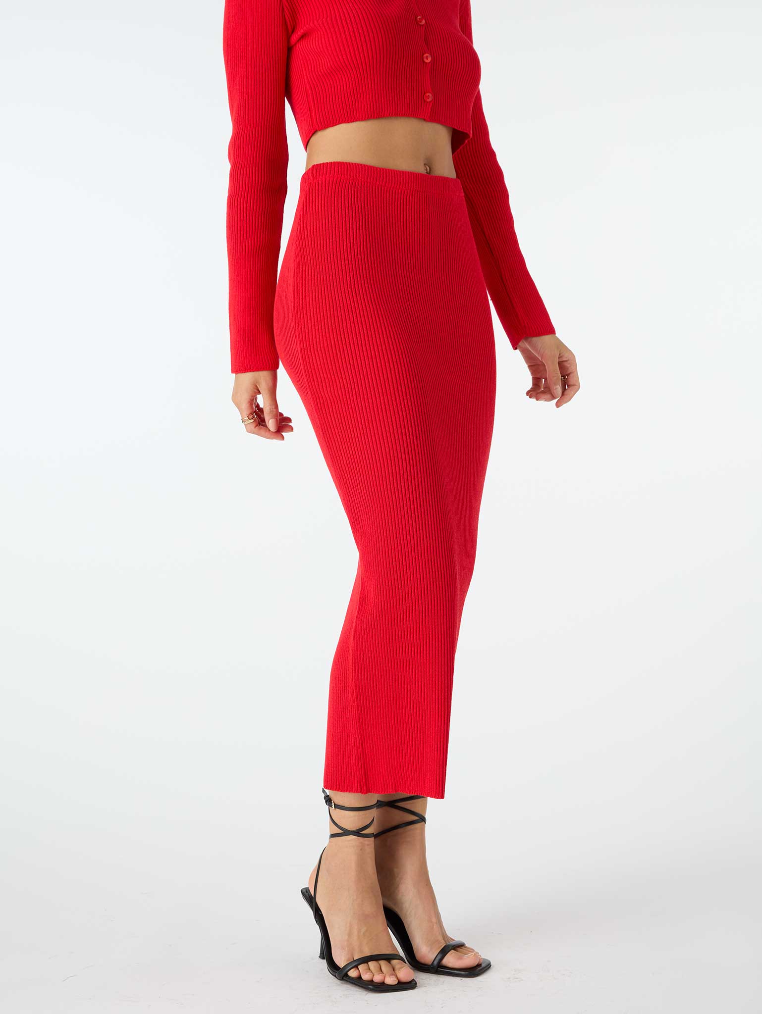 Franklin Midi Skirt in Red - Image 4