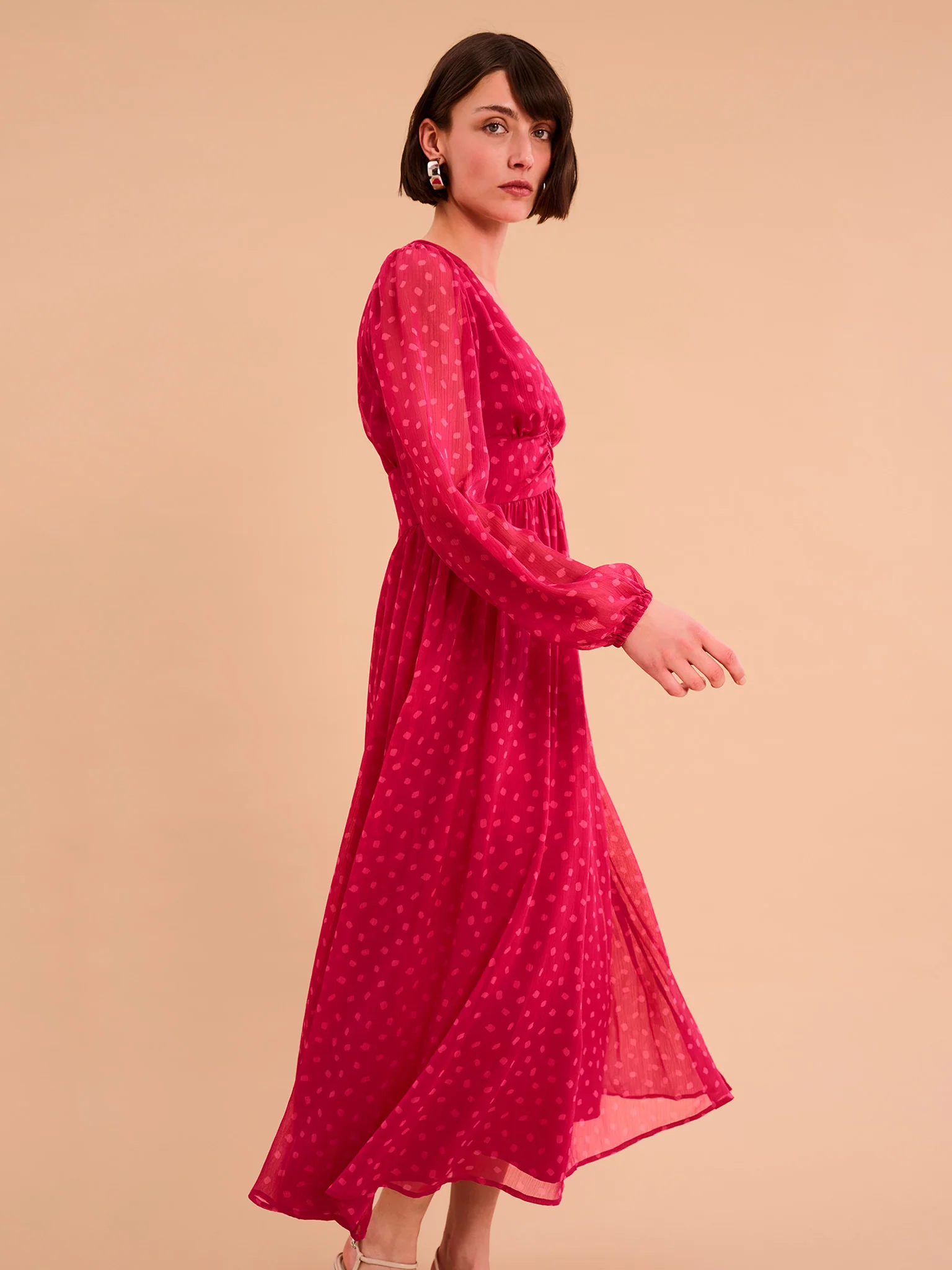 Gabriella Dress in Inverted Dash Print - Image 2