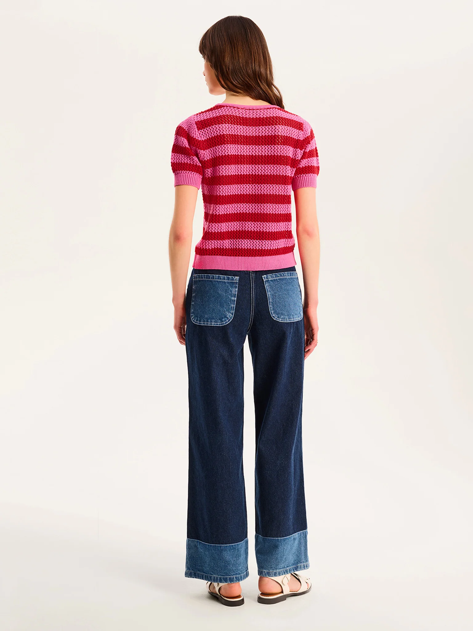 Harper Stripe Knit Top in Pink/Red - Image 4