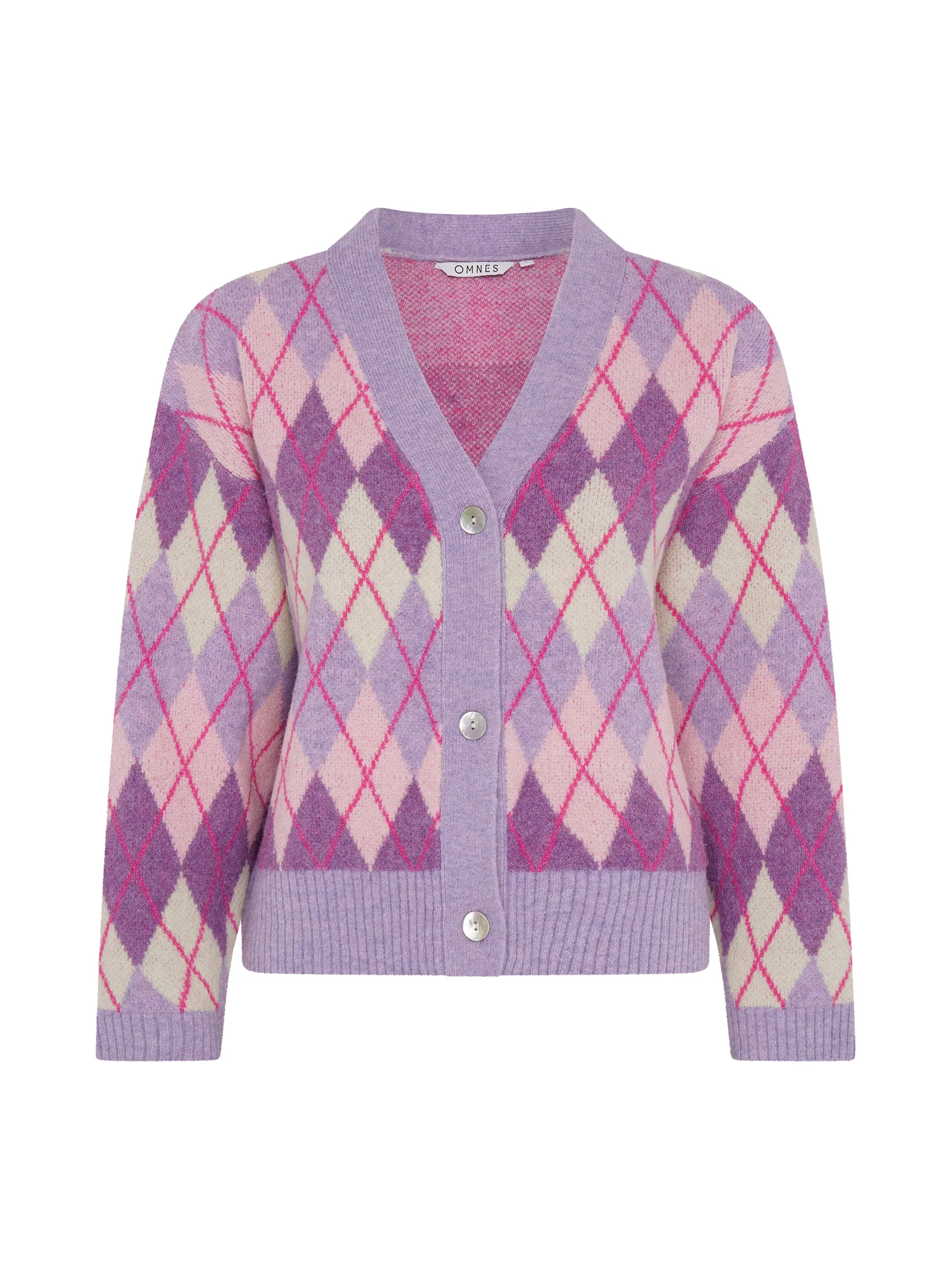 Henni Argyle Cardigan in Purple - Image 6