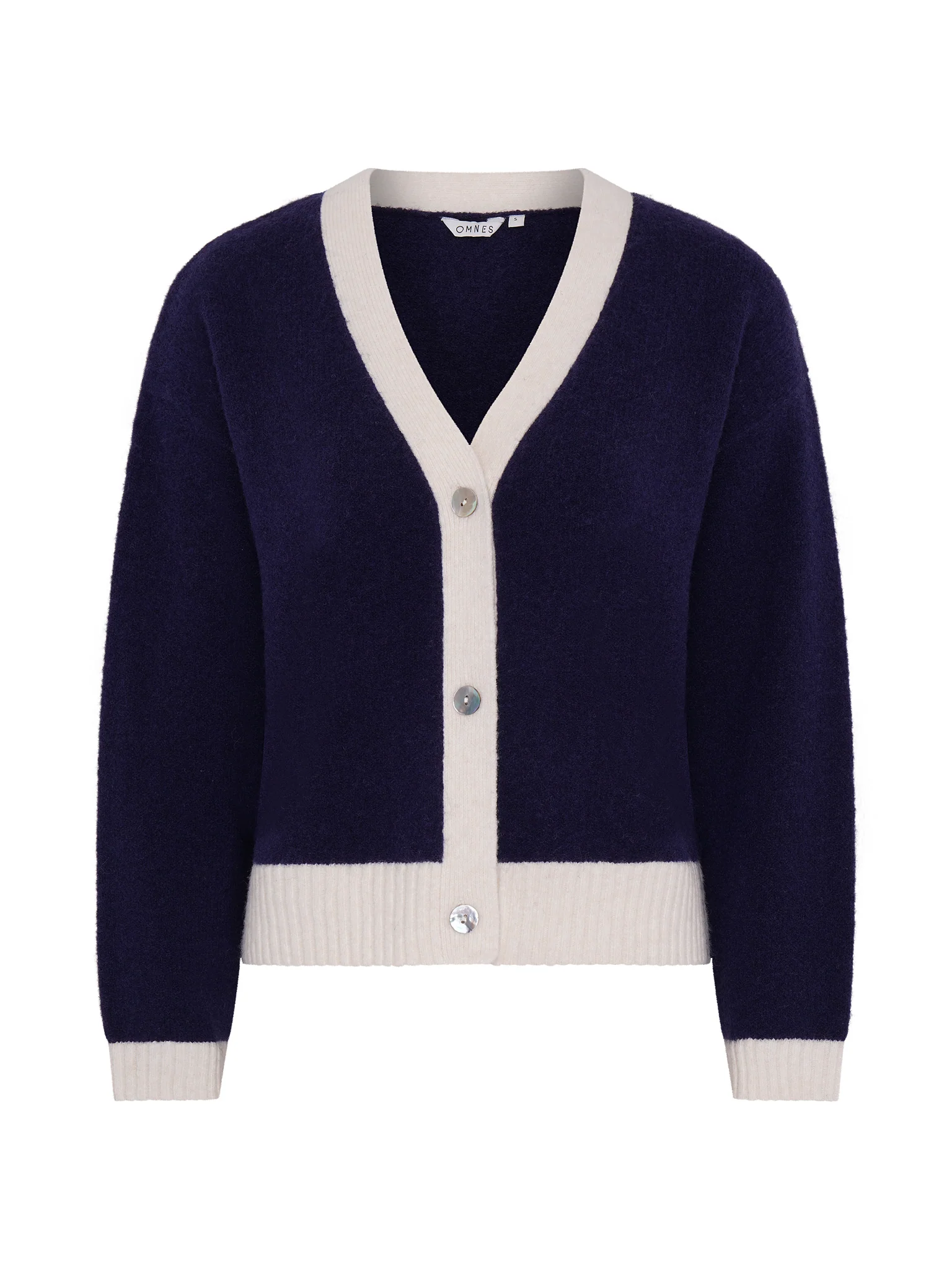 Henni Cardigan in Navy/Cream - Image 5