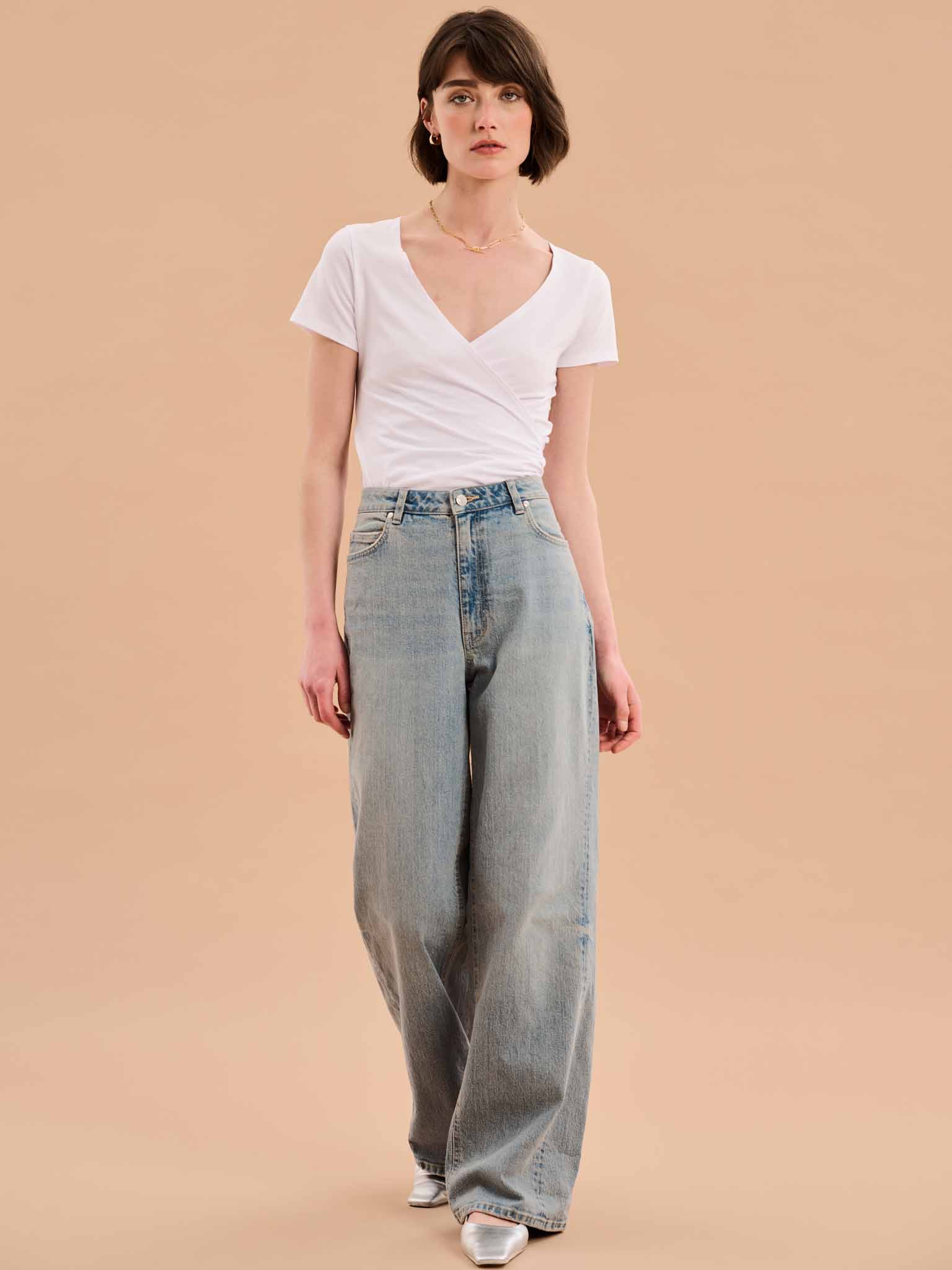 Hilary Jersey Top in White - Image 2