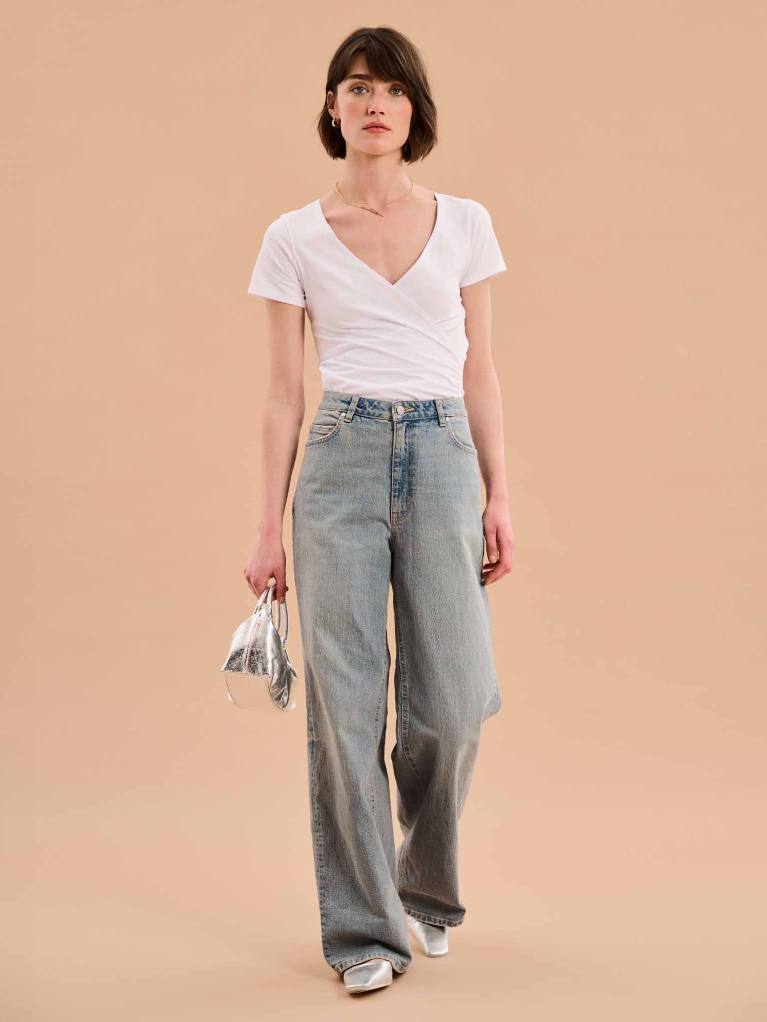 Hilary Jersey Top in White - Image 5