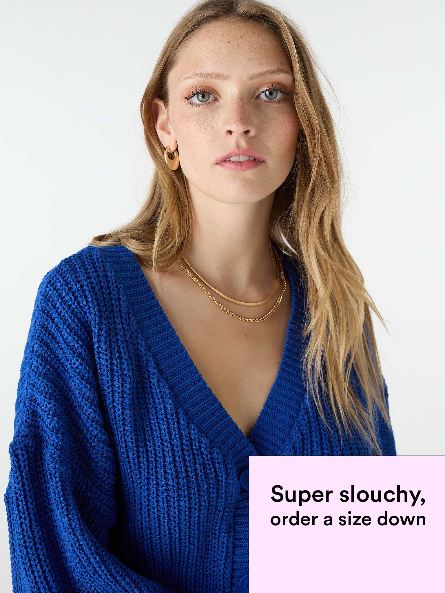 Hopper Oversized Cardigan in Cobalt Blue - Image 3