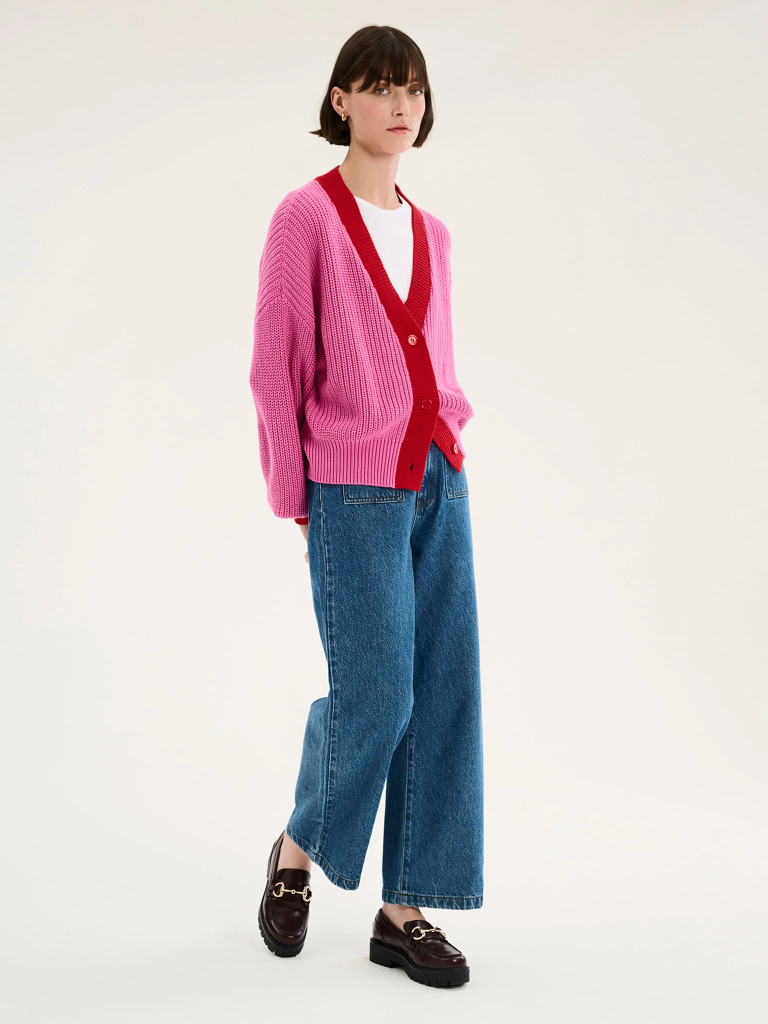 Hopper Cardigan in Pink and Red - Image 4