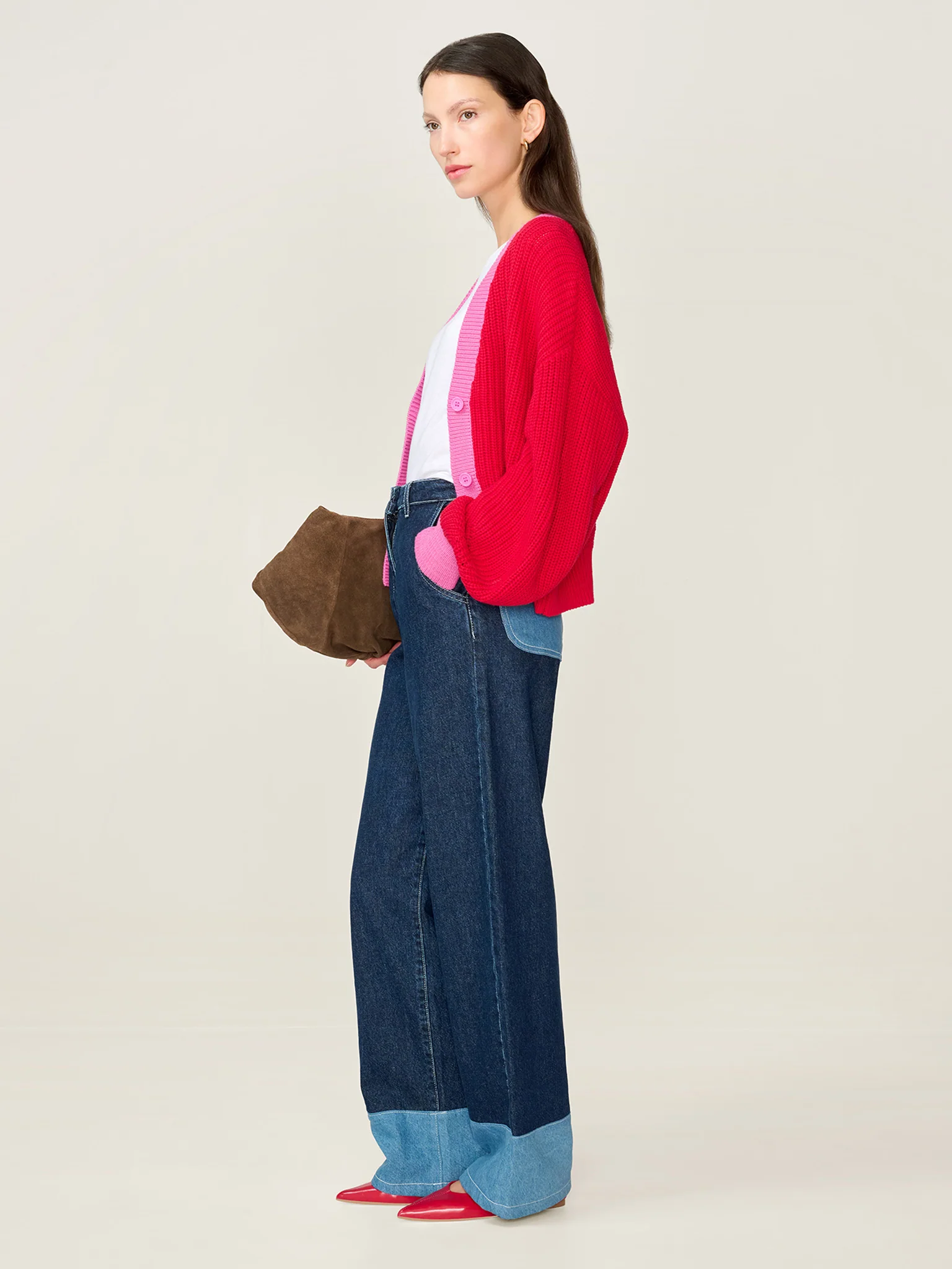 Hopper Cardigan in Red - Image 2