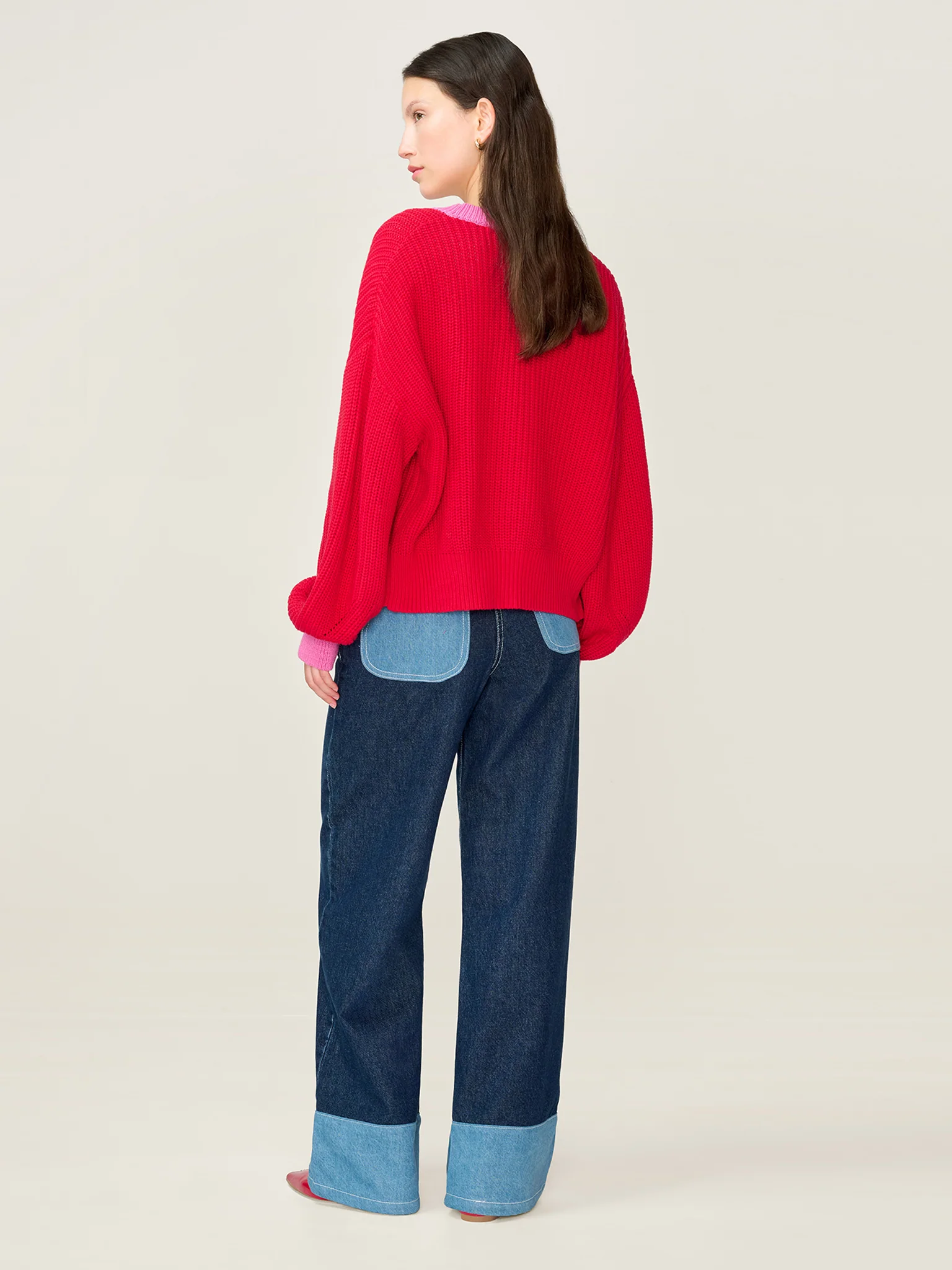 Hopper Cardigan in Red - Image 3