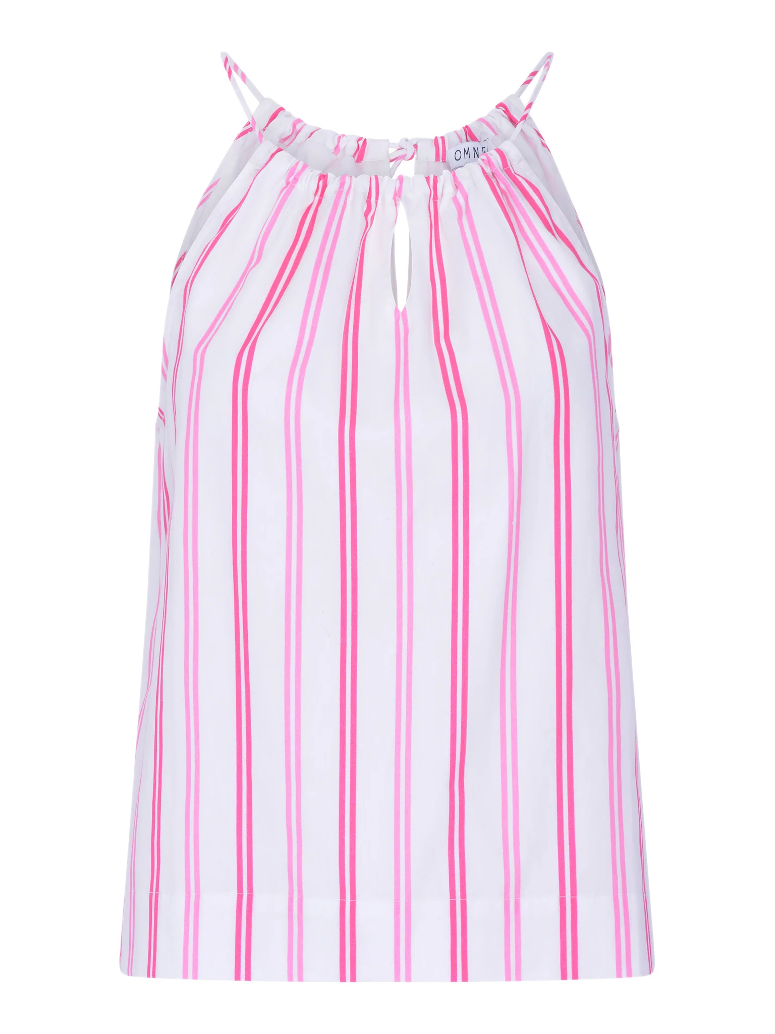 Idara Halterneck Printed Stripe Sleeveless Top - Image 6