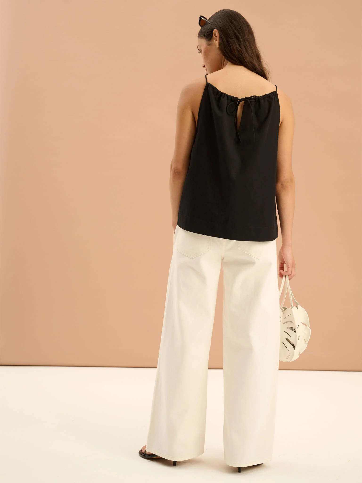 Idara Halterneck Sleeveless Top in Black - Image 3