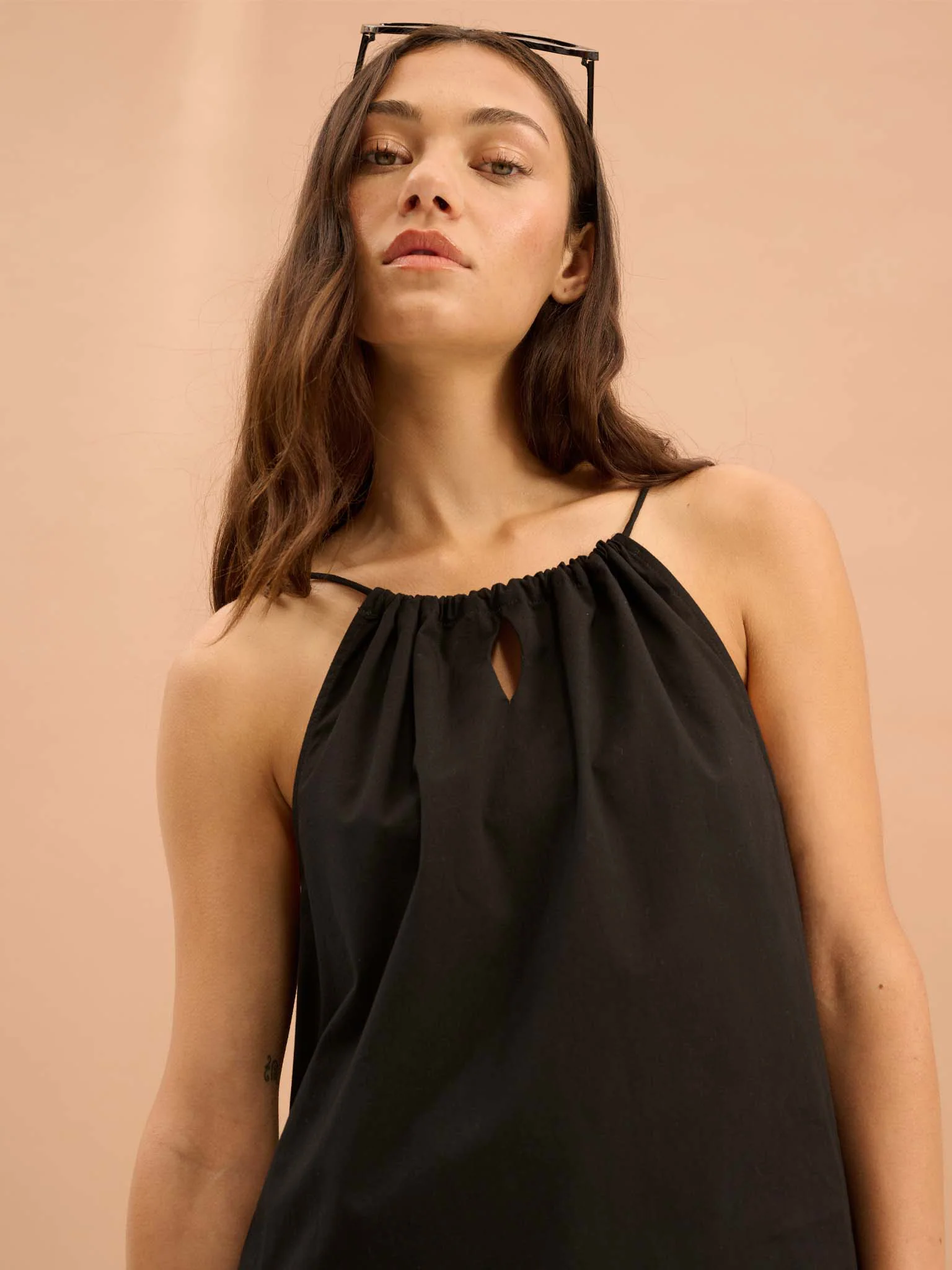 Idara Halterneck Sleeveless Top in Black - Image 4