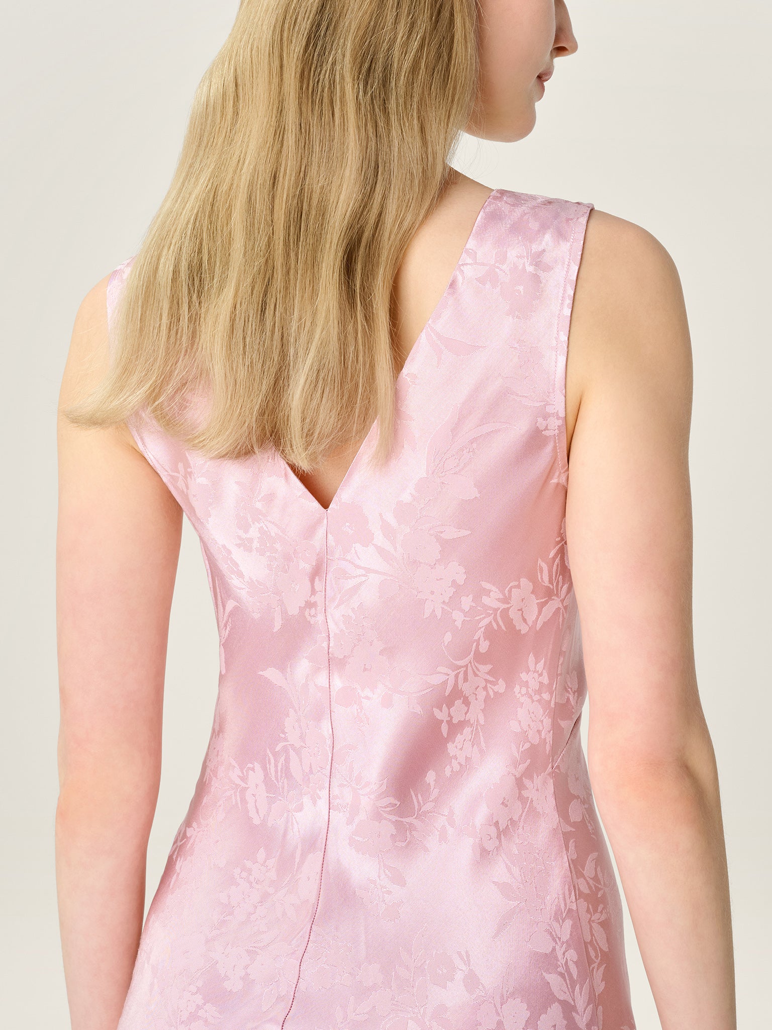 Iris Jacquard Dress in Bleached Mauve - Image 5
