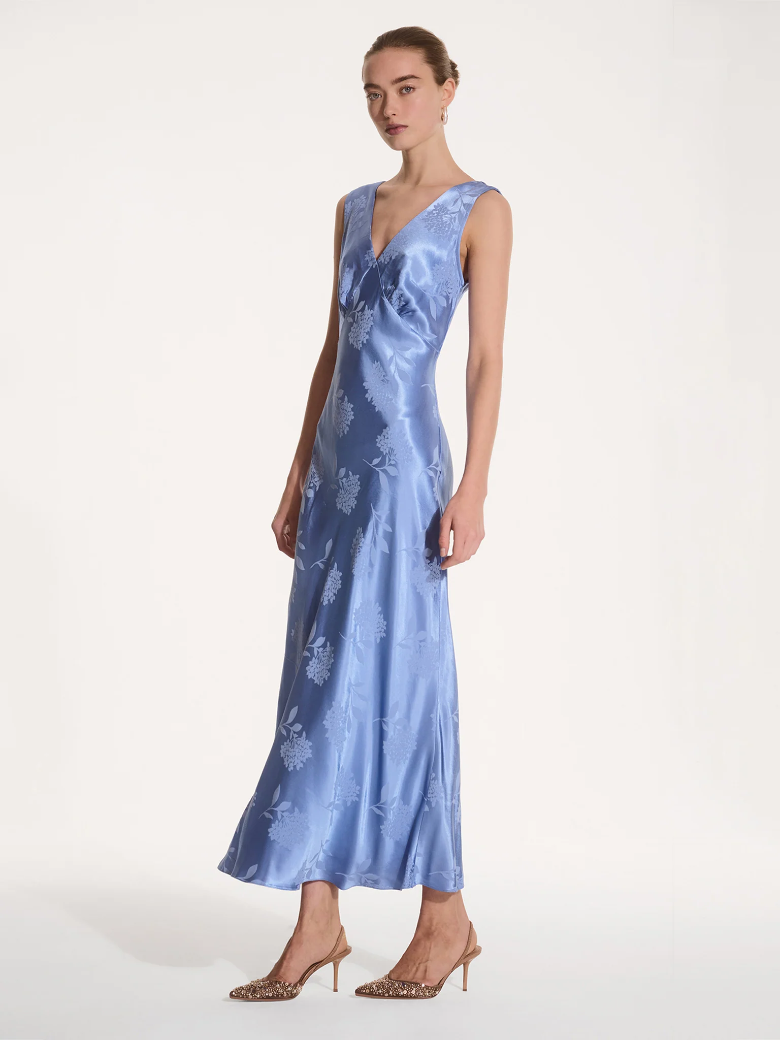 Iris Jacquard Dress in Blue - Image 2