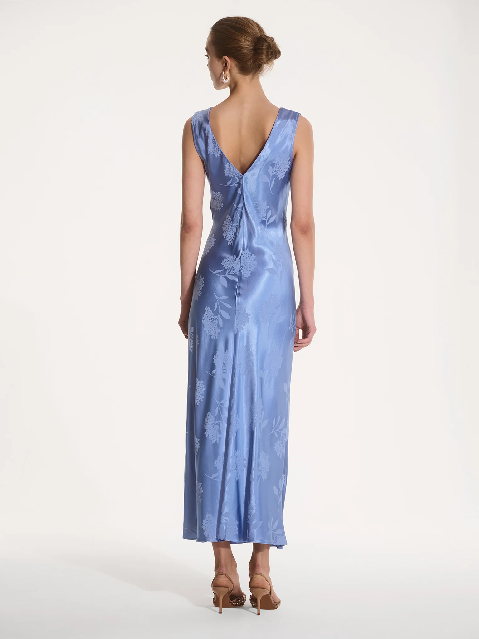 Iris Jacquard Dress in Blue - Image 3