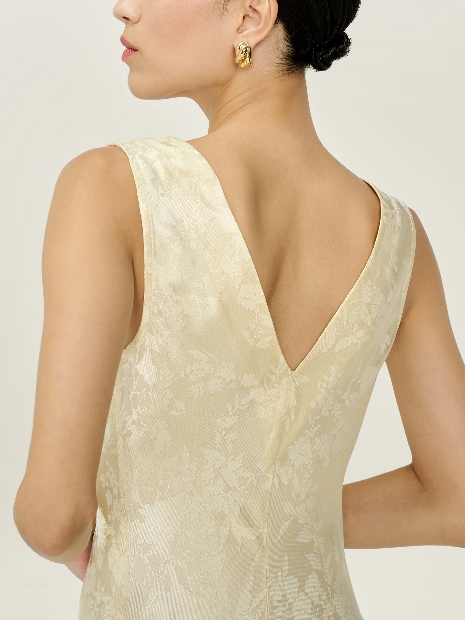 Iris Jacquard Dress in Double Cream - Image 2