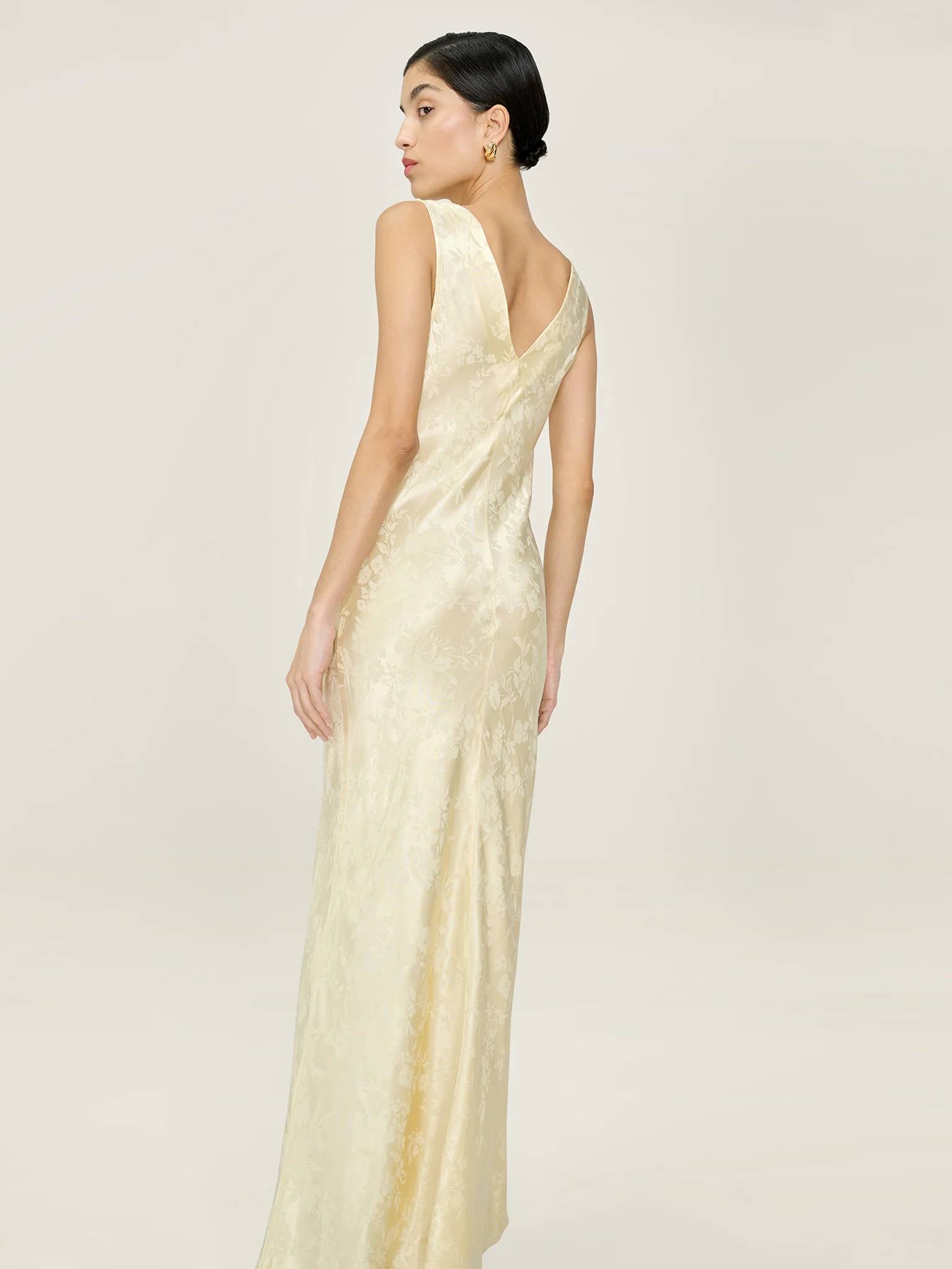 Iris Jacquard Dress in Double Cream - Image 5