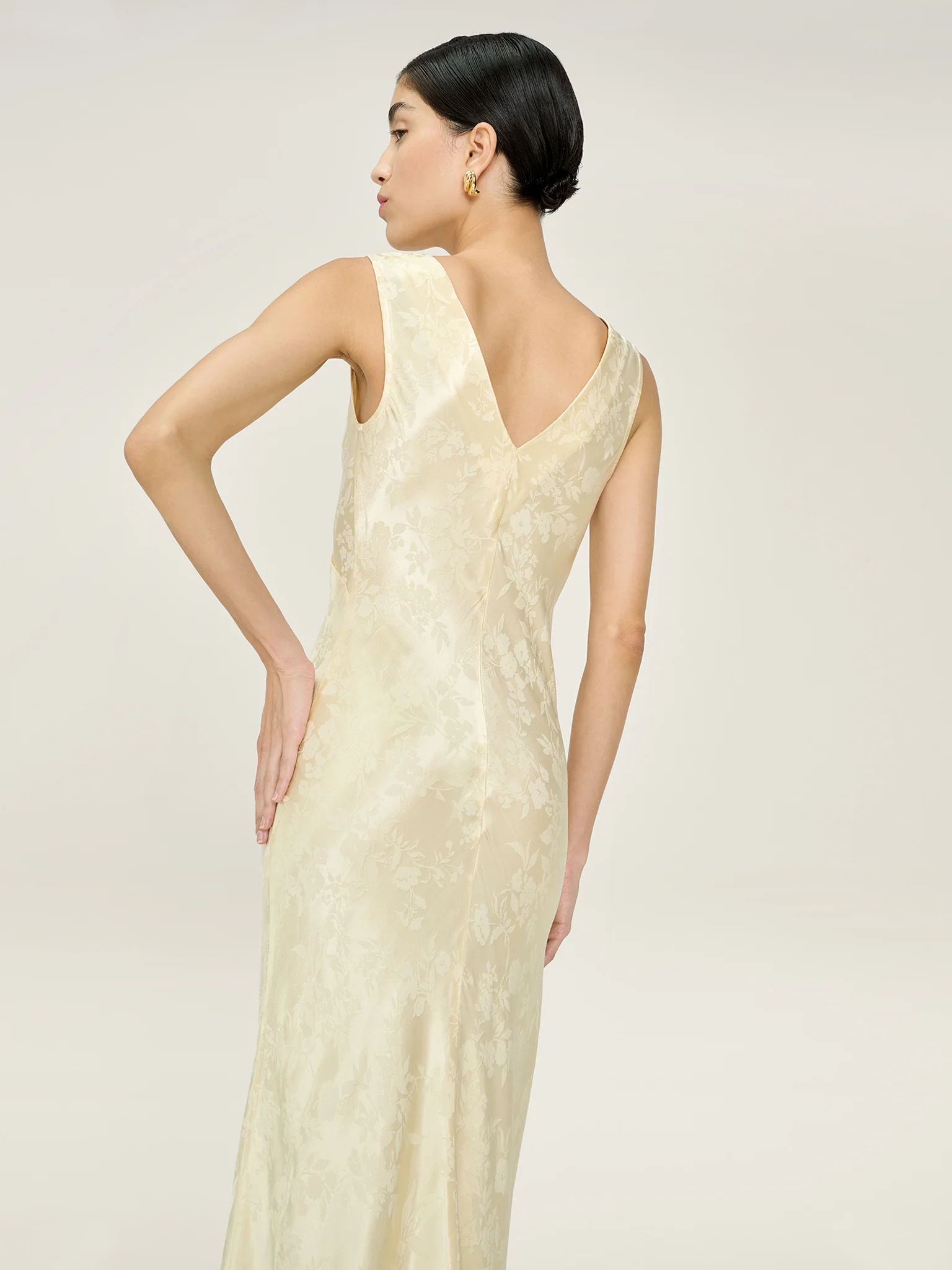 Iris Jacquard Dress in Double Cream - Image 6