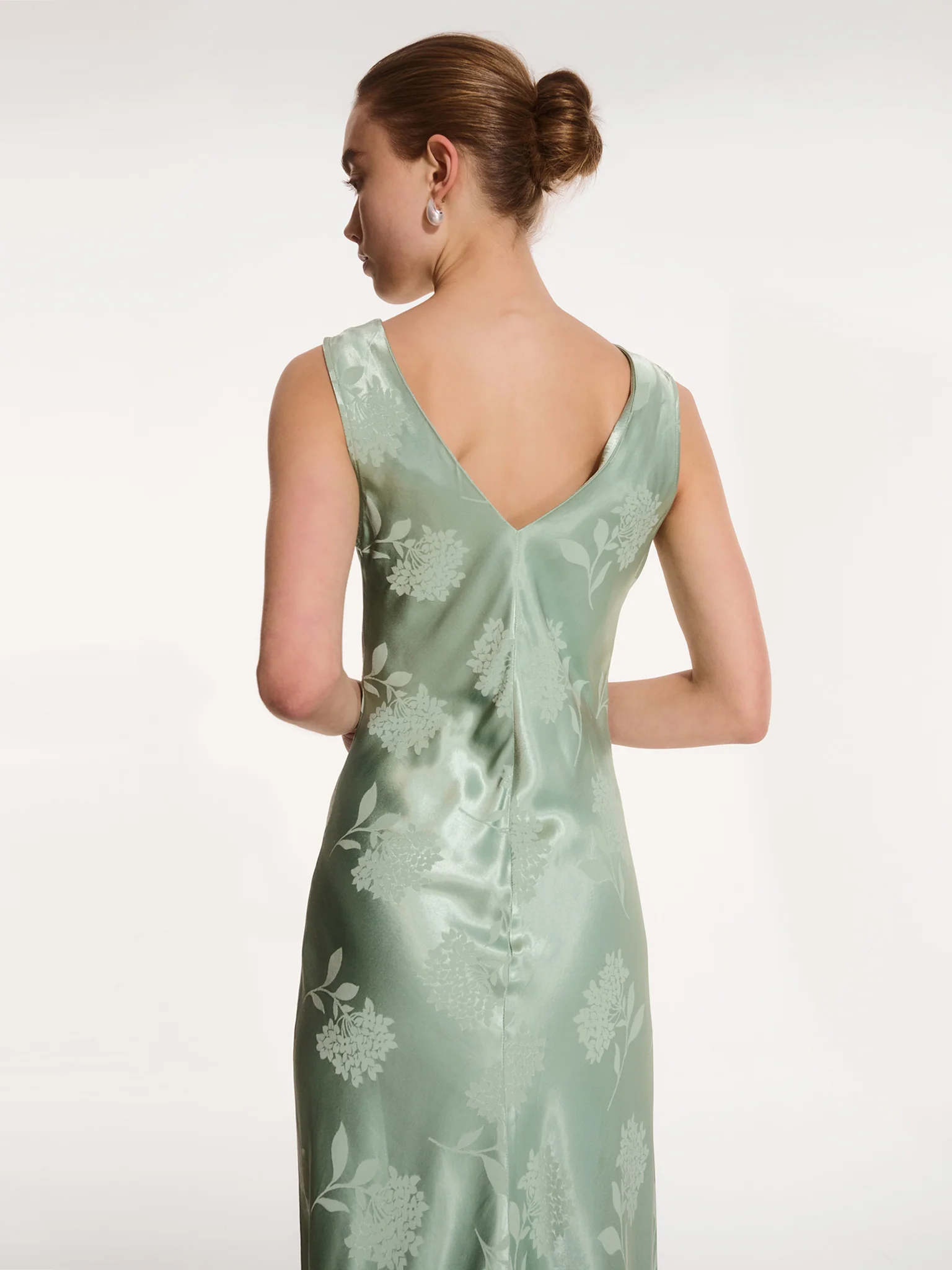 Iris Jacquard Dress in Sage - Image 5