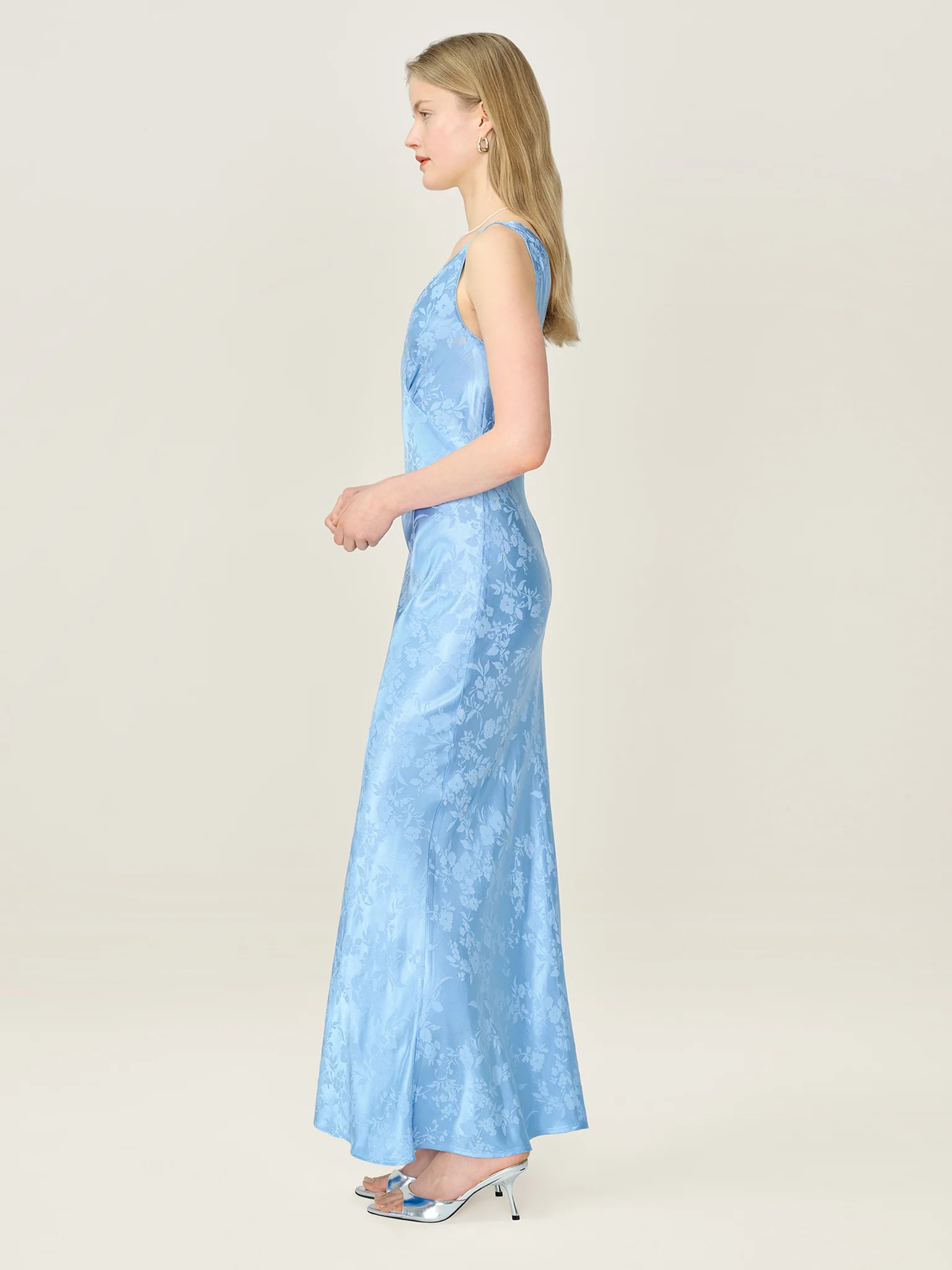 Iris Jacquard Dress in Vista Blue - Image 2