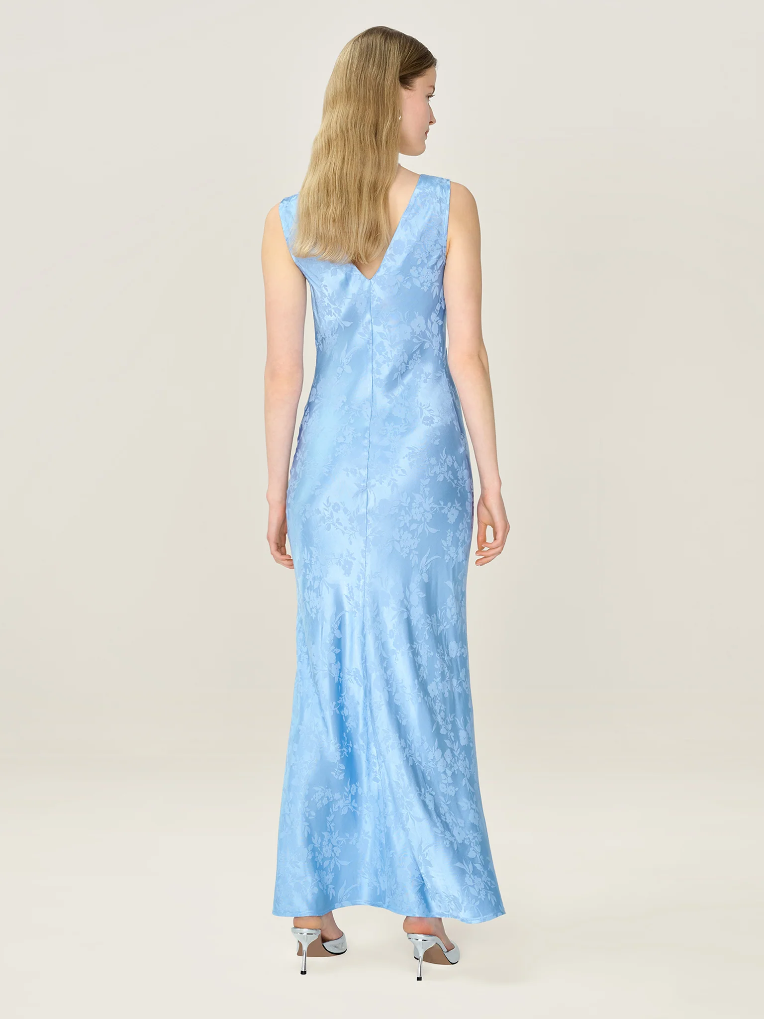 Iris Jacquard Dress in Vista Blue - Image 3
