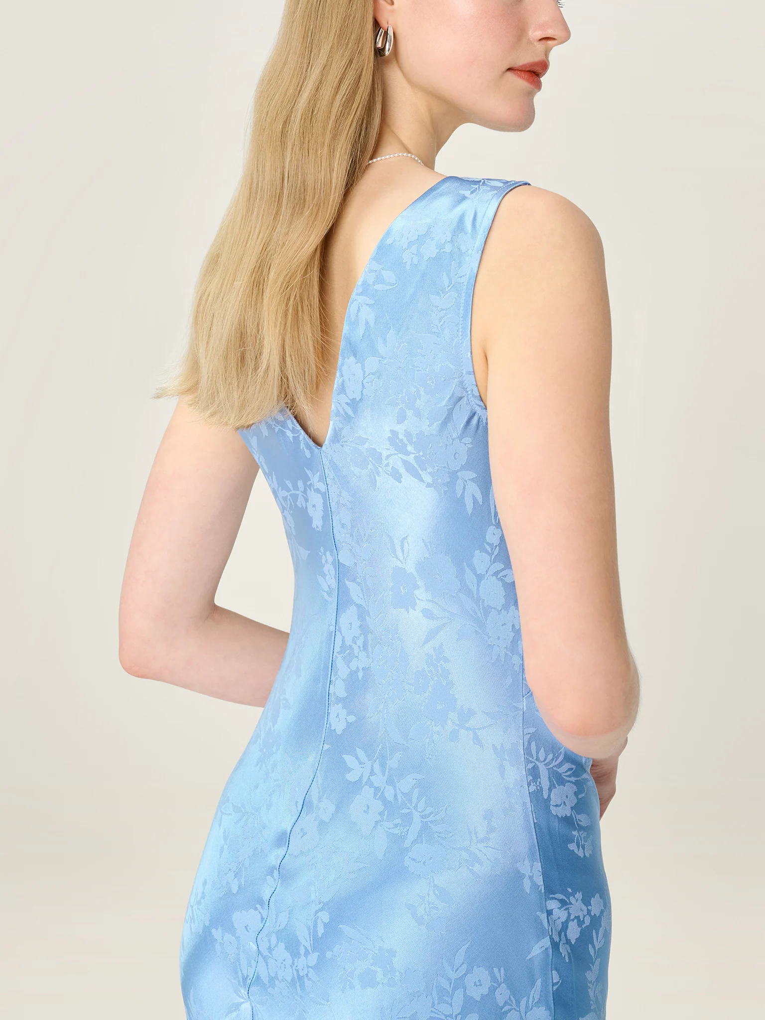 Iris Jacquard Dress in Vista Blue - Image 4