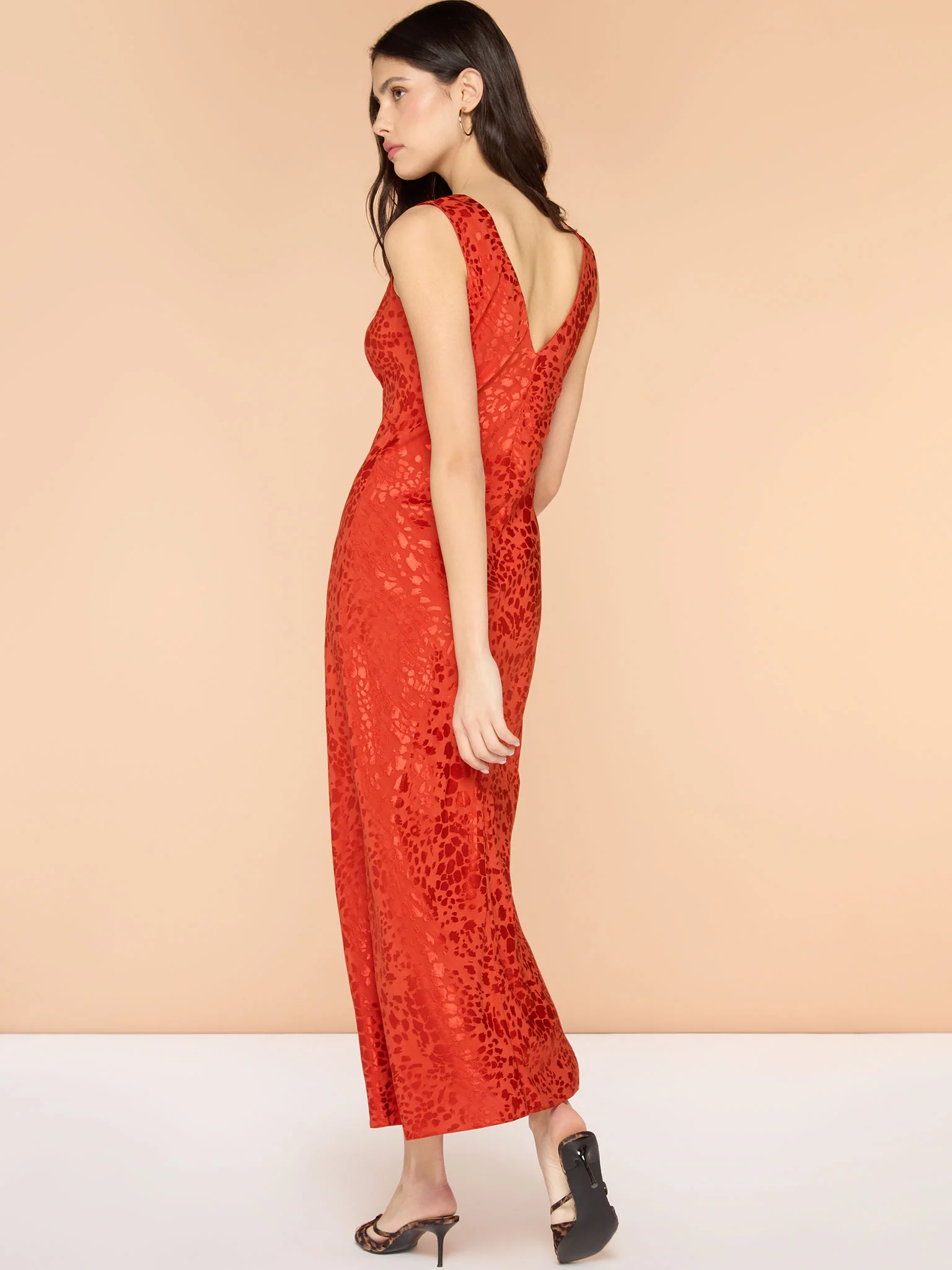 Iris Maxi Dress in Brick Orange - Image 2