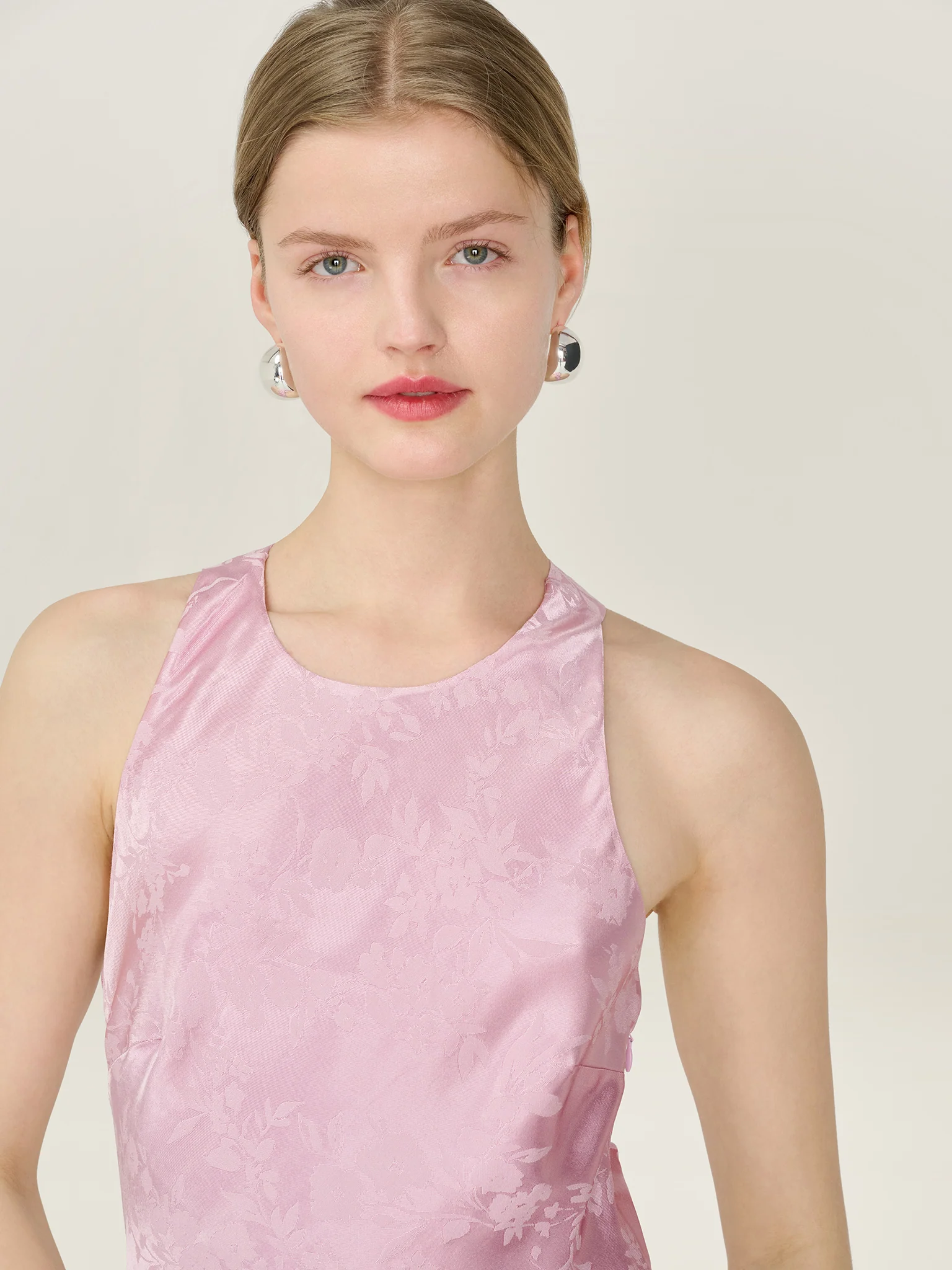 Jai Jacquard Dress in Bleached Mauve - Image 3