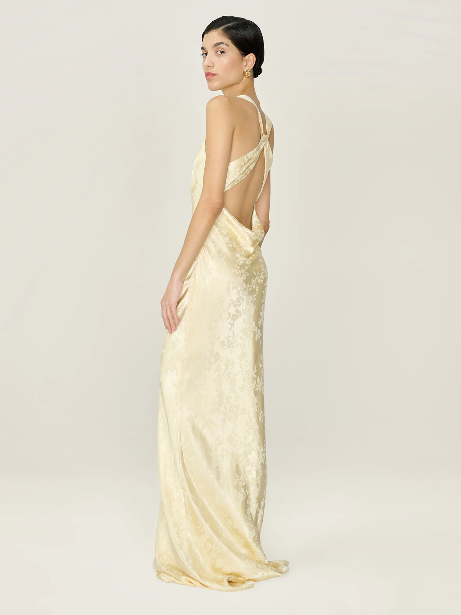 Jai Jacquard Dress in Double Cream - Image 2